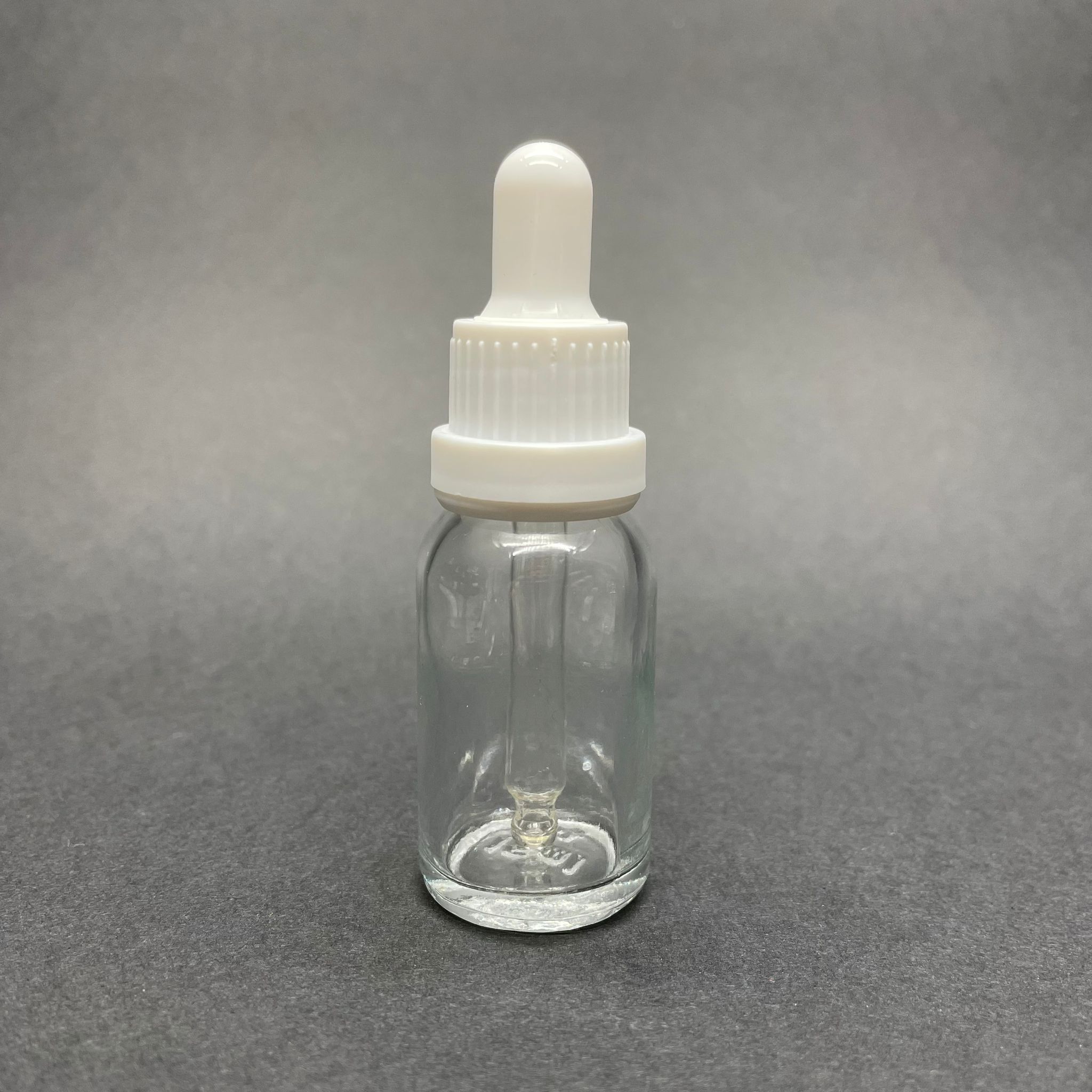 15 Cc Şeffaf Cam Damlalıklı Şişe - Beyaz Emzik - Beyaz Kilitli Plastik Kapak - 15 Ml Cam Damlalıklı Şişe
