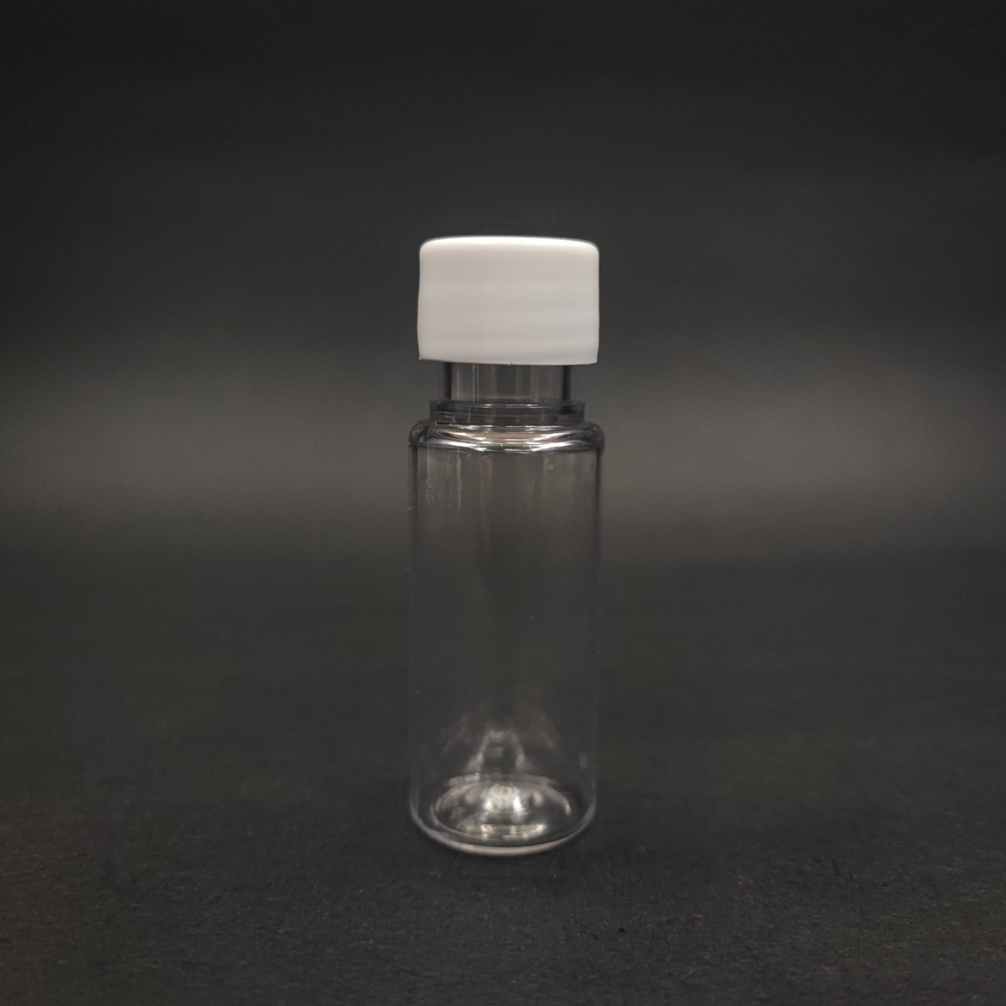 15 Cc Şeffaf Plastik Şişe + Kendinden Contalı Sızdırmaz Beyaz Kapak  - 15 Ml Kapaklı Pet Şişe