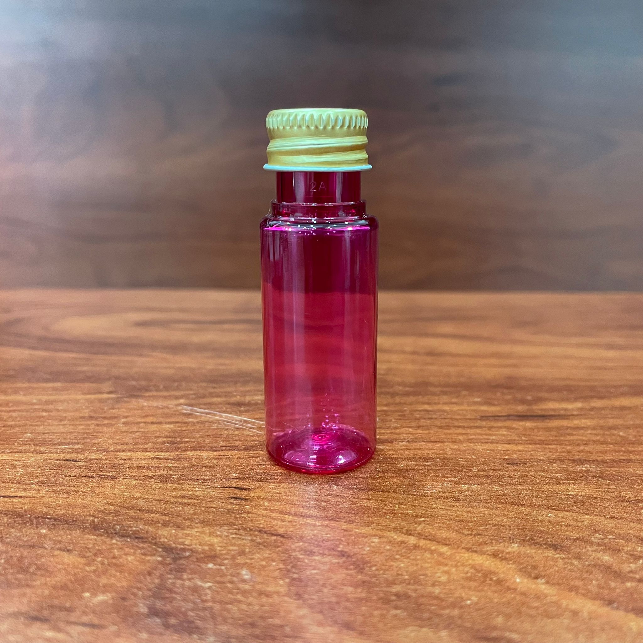 15 Cc Silindir Pet Şişe - Contalı Gold Metal Kapaklı - 15 Ml Pet Şişe - Pembe