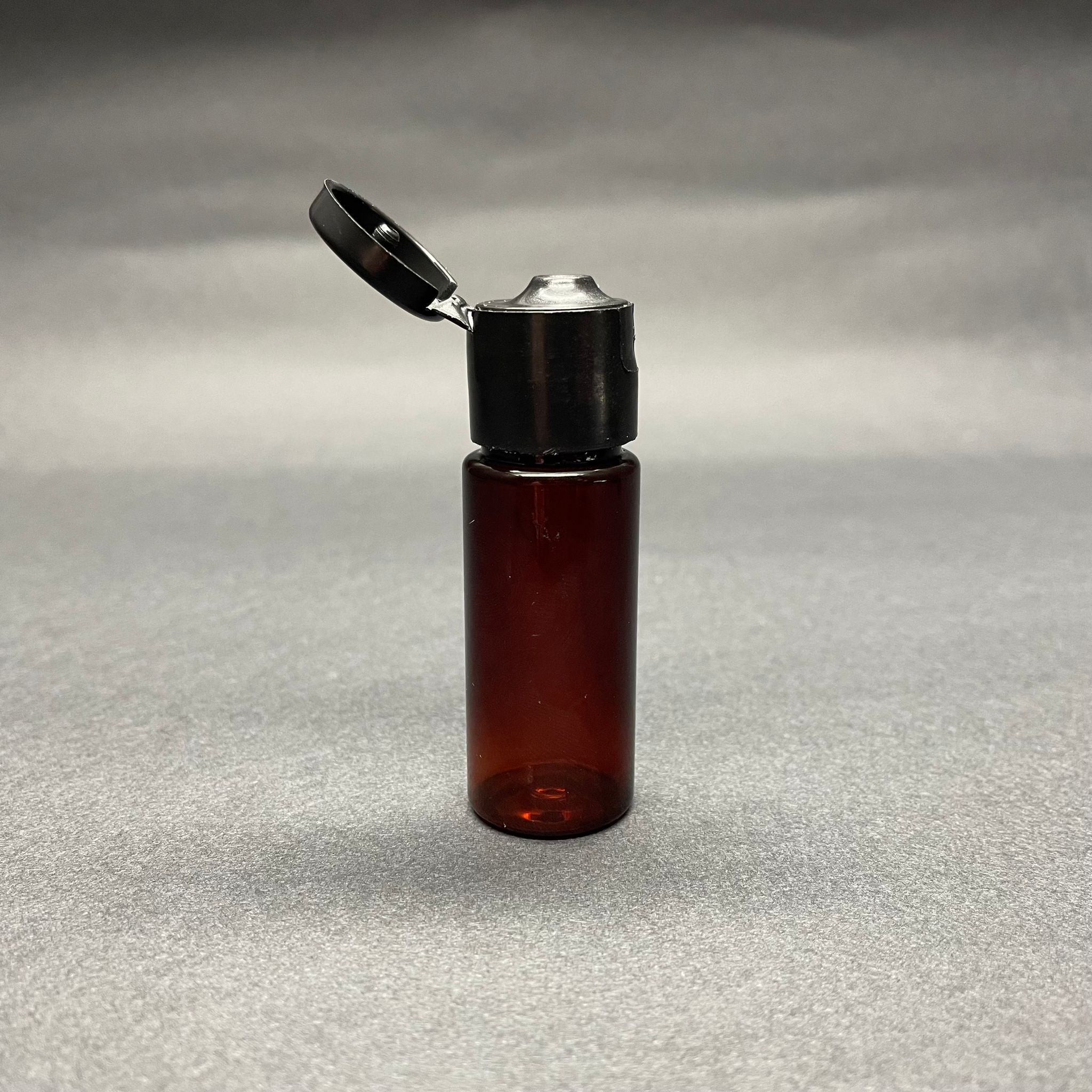 15 Cc Silindir Pet Şişe - Siyah Fliptop Kapaklı - 15 Ml Pet Şişe - Amber, Kahverengi
