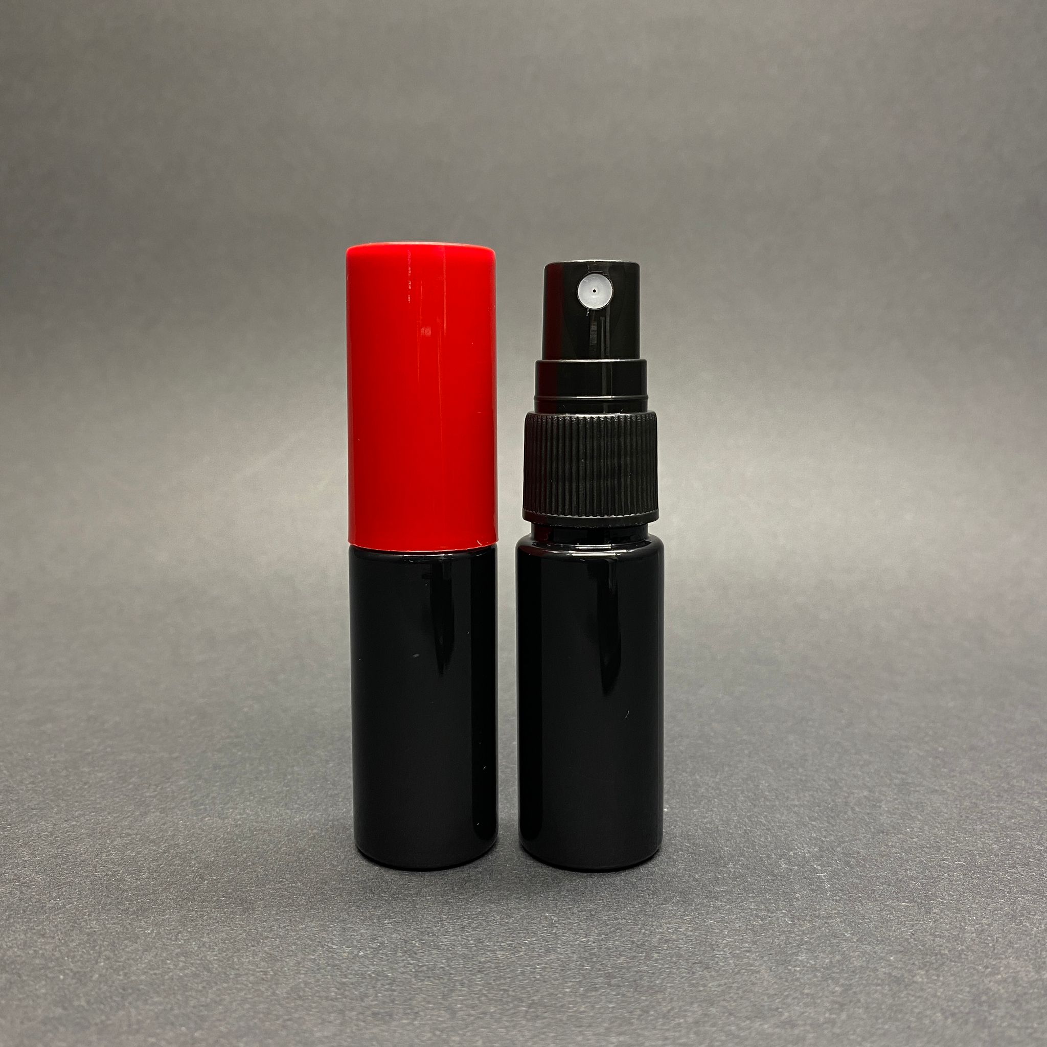15 Cc Siyah Parfüm Şişesi Plastik - Siyah Sprey + Kırmızı Kapak - 15 Ml Parfüm Şişesi Pet