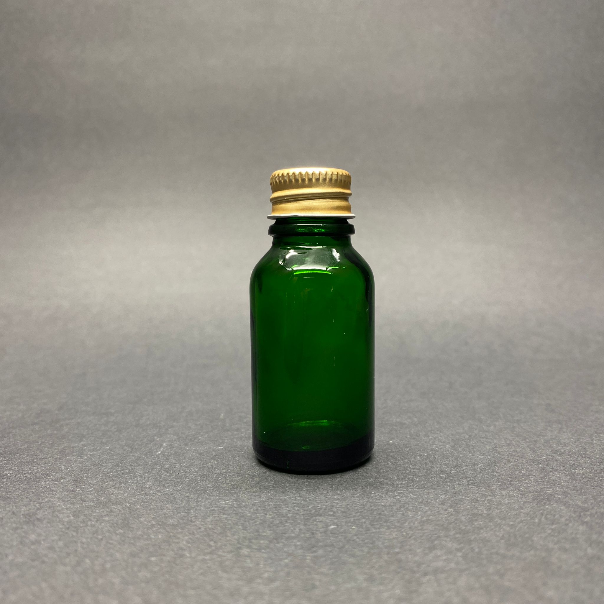 15 Cc Yeşil Cam Şişe - Metal Gold Contalı Kapaklı - 15 Ml Yeşil Cam Şişe