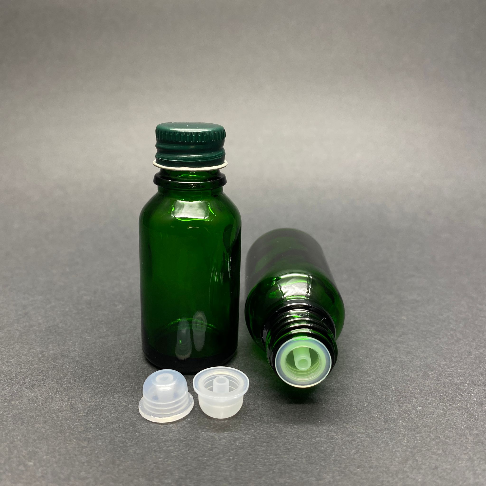 15 Cc Yeşil İçten Damlalıklı (Opsiyonel Damlalık) - Yeşil Metal Kapaklı Cam Şişe - 15 Ml Kolonya Tıpalı Cam Şişe