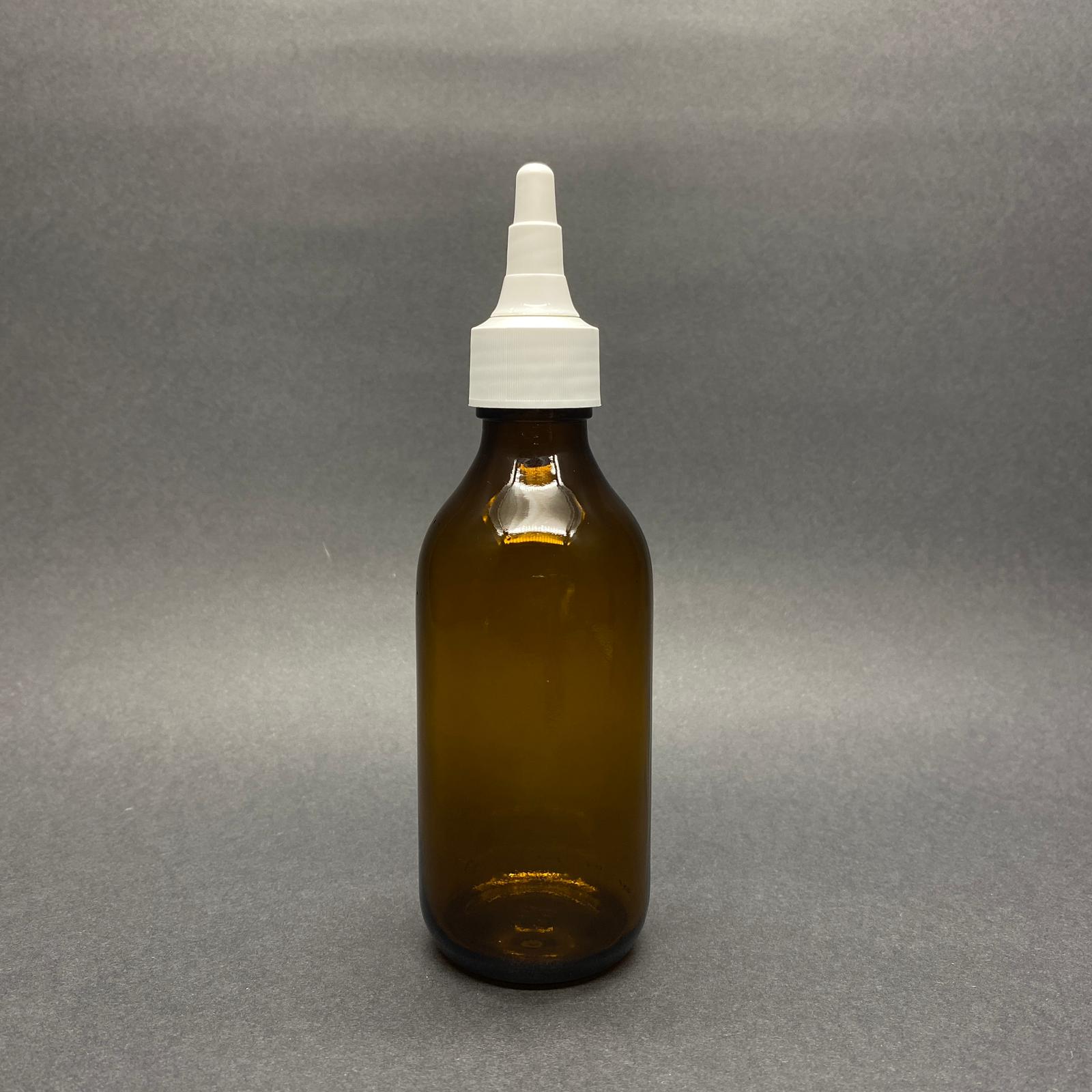 150 Cc Amber Cam Şişe - 25 Pp Ağız  - Beyaz Asansör Kapaklı - 150 Ml Kahverengi Boş Şurup Şişesi  - 150 Ml Ecza Şişesi 25 Pp