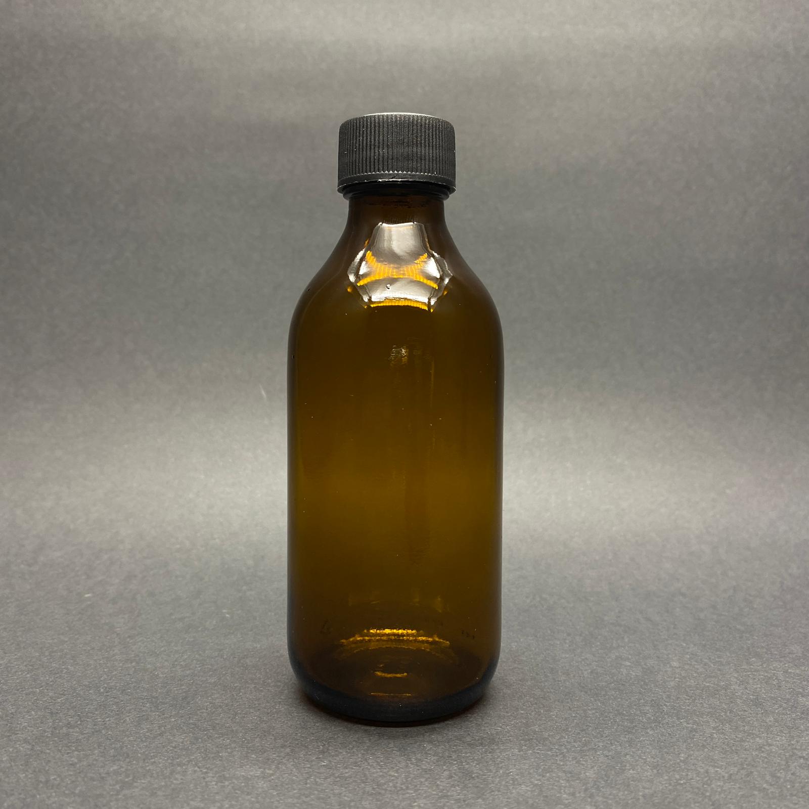 150 Cc Amber Cam Şişe - 25 Pp Ağız  - Siyah Contalı Kapaklı - 150 Ml Kahverengi Boş Şurup Şişesi  - 150 Ml Ecza Şişesi 25 Pp