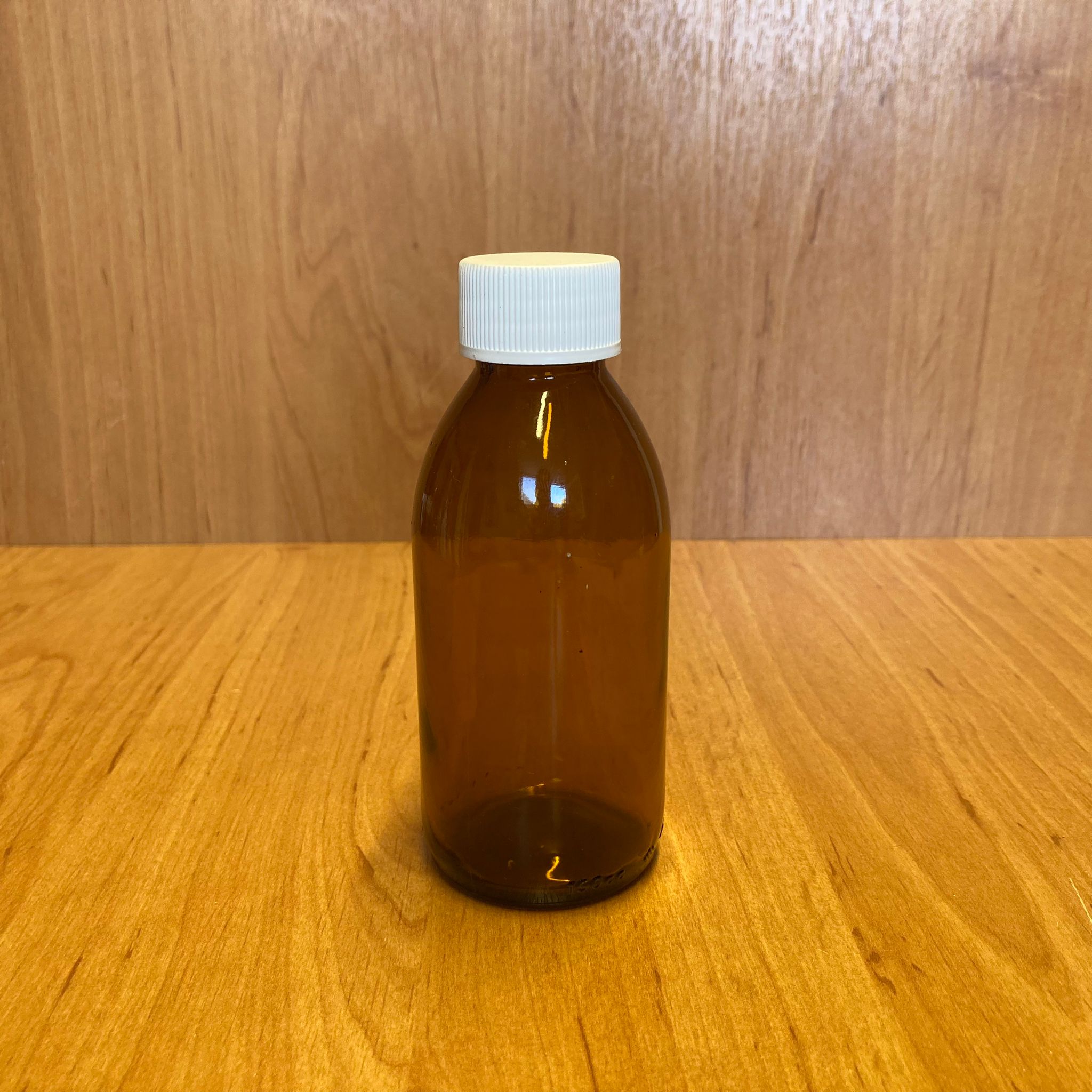 150 Cc Amber Cam Şişe - Beyaz Plastik Kapaklı - 150 Ml Kahverengi Boş Şurup Şişesi
