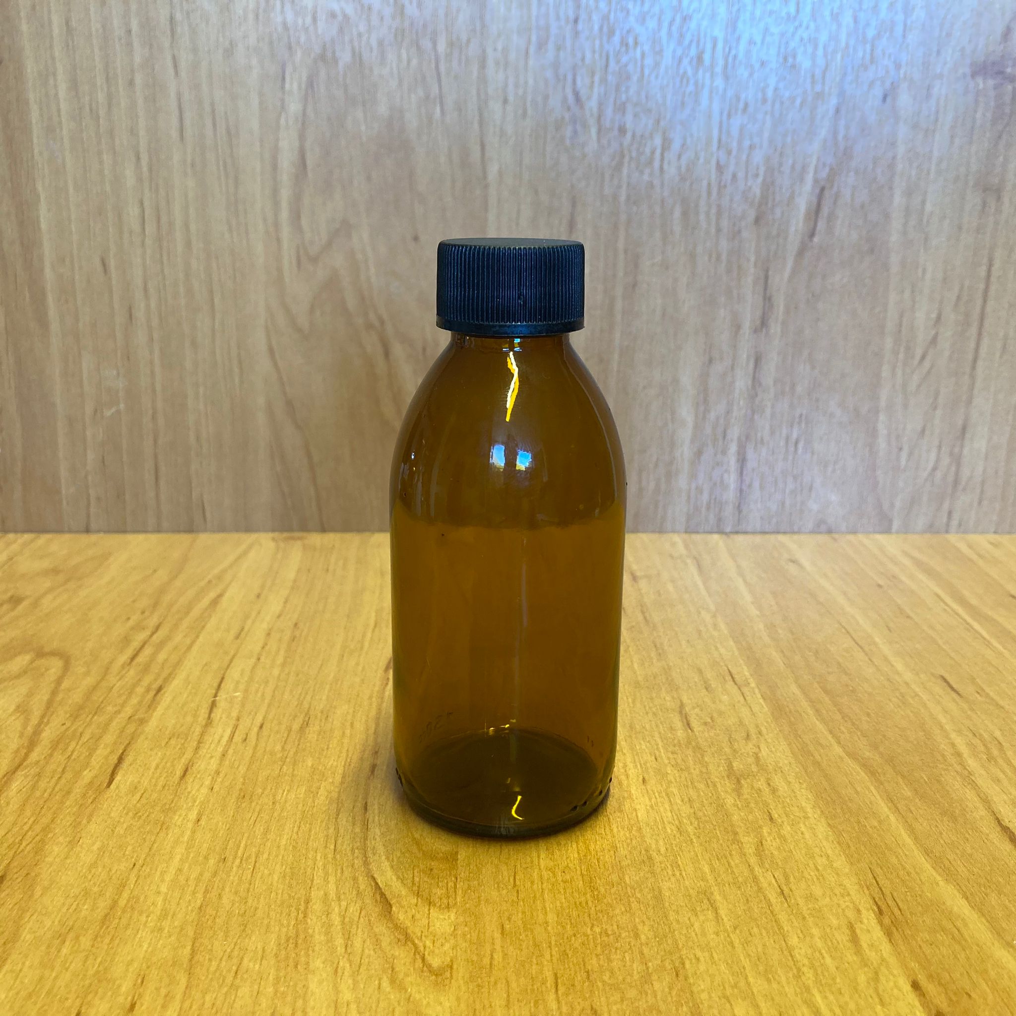 150 Cc Amber Cam Şişe - Siyah Plastik Kapaklı - 150 Ml Kahverengi Boş Şurup Şişesi