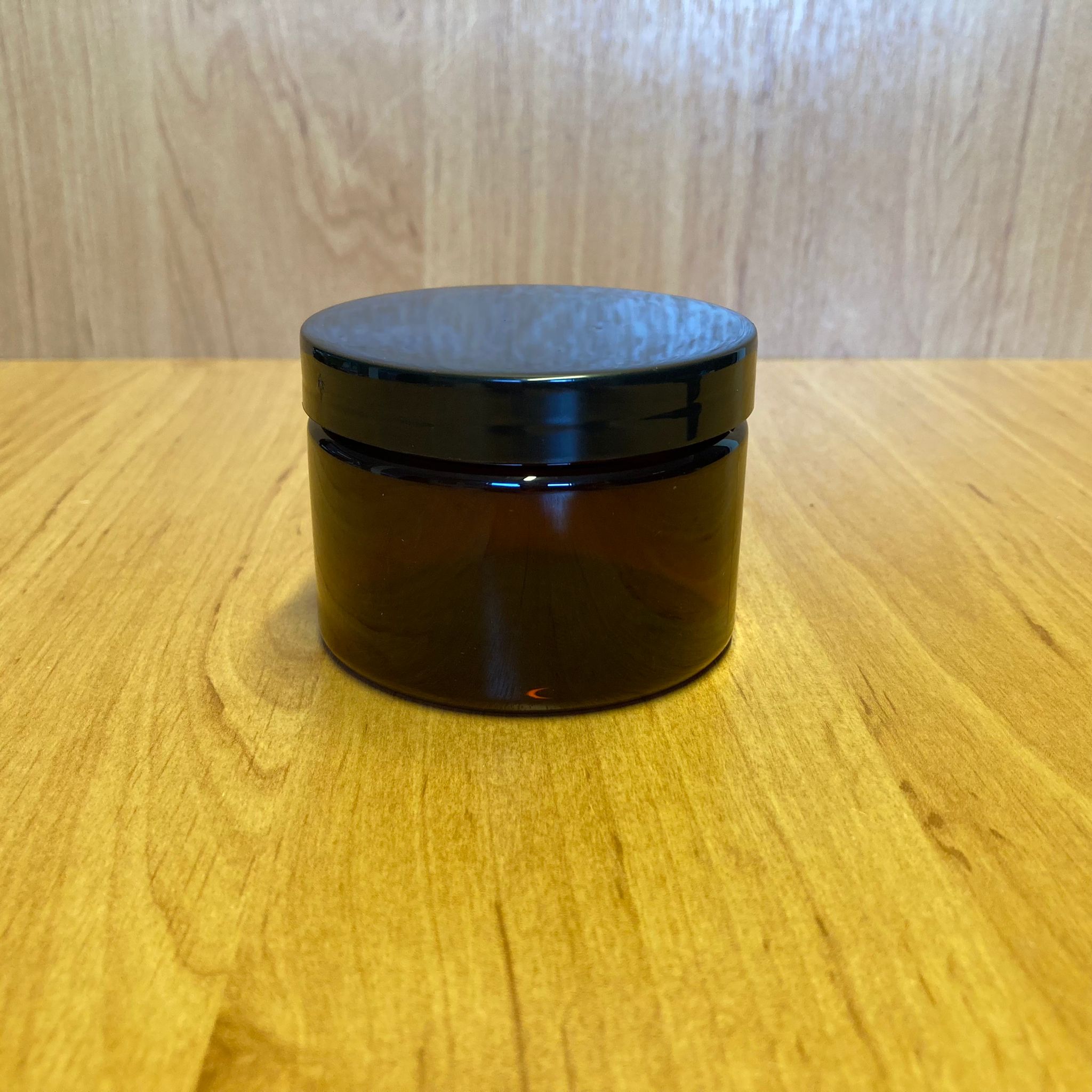 150 Cc Amber Sert Plastik Kavanoz - Siyah Kapaklı - 150 Ml Plastik Krem Kavanozu