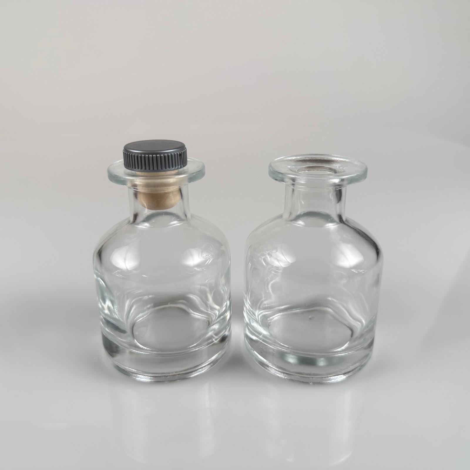 150 Cc Cam Silindir Bambu Oda Kokusu Şişesi - 150 Ml Diffuser Cam Şişe + Gri Mantar Tıpa