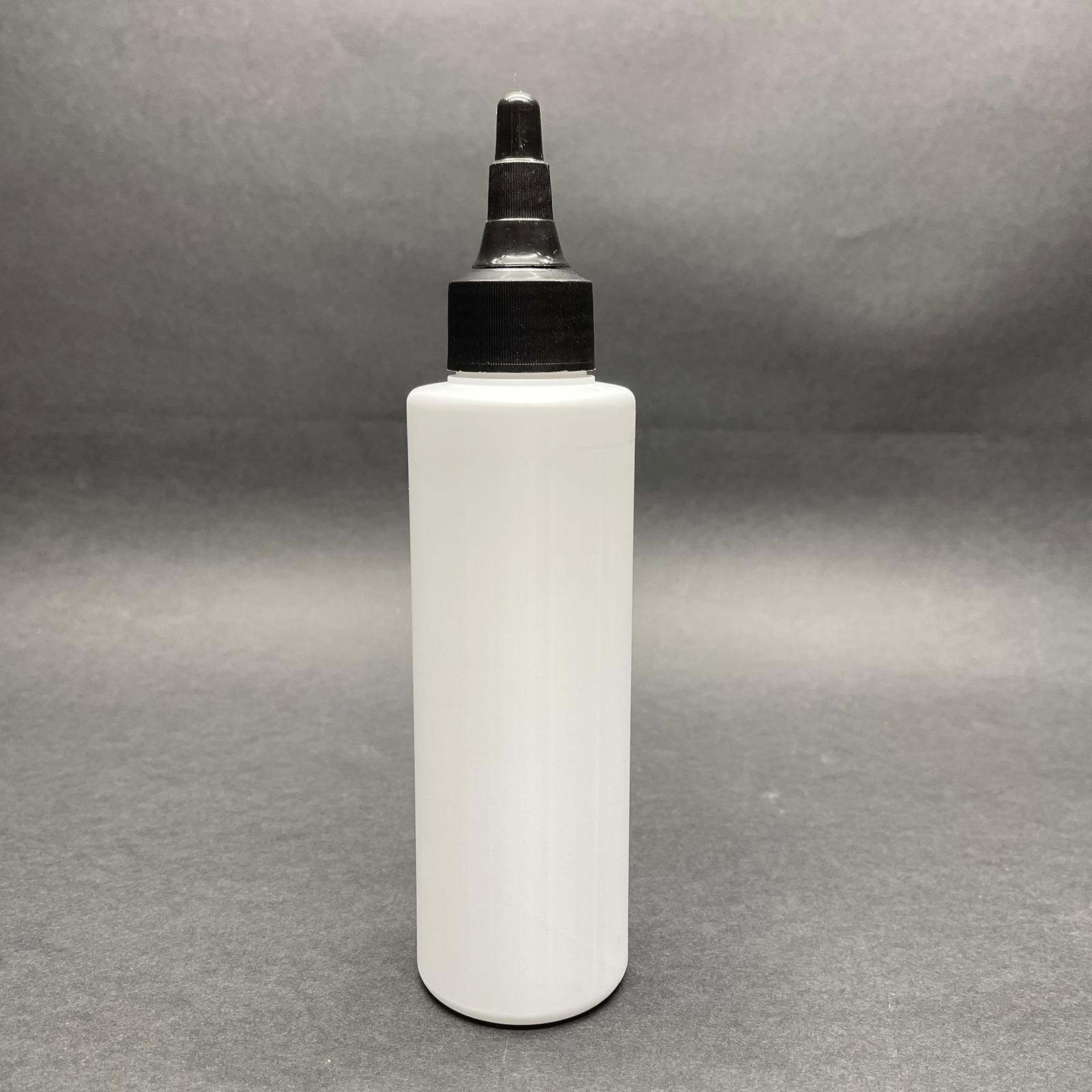 150 Cc Mat Beyaz Sert Polietilen Şişe - Siyah Akıtıcılı Asansör Kapaklı - 150 Ml Beyaz Plastik Şişe