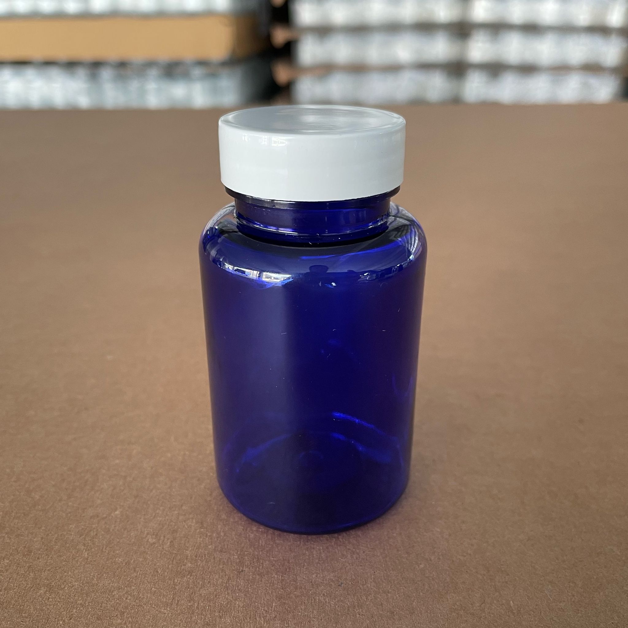 150 Cc Mavi Pet Tablet Şişesi - Beyaz Kapaklı - 150 Ml Kapsül Kutusu - İlaç Şişesi - Medikal Hap Şişesi - Farmasötik Kavanoz