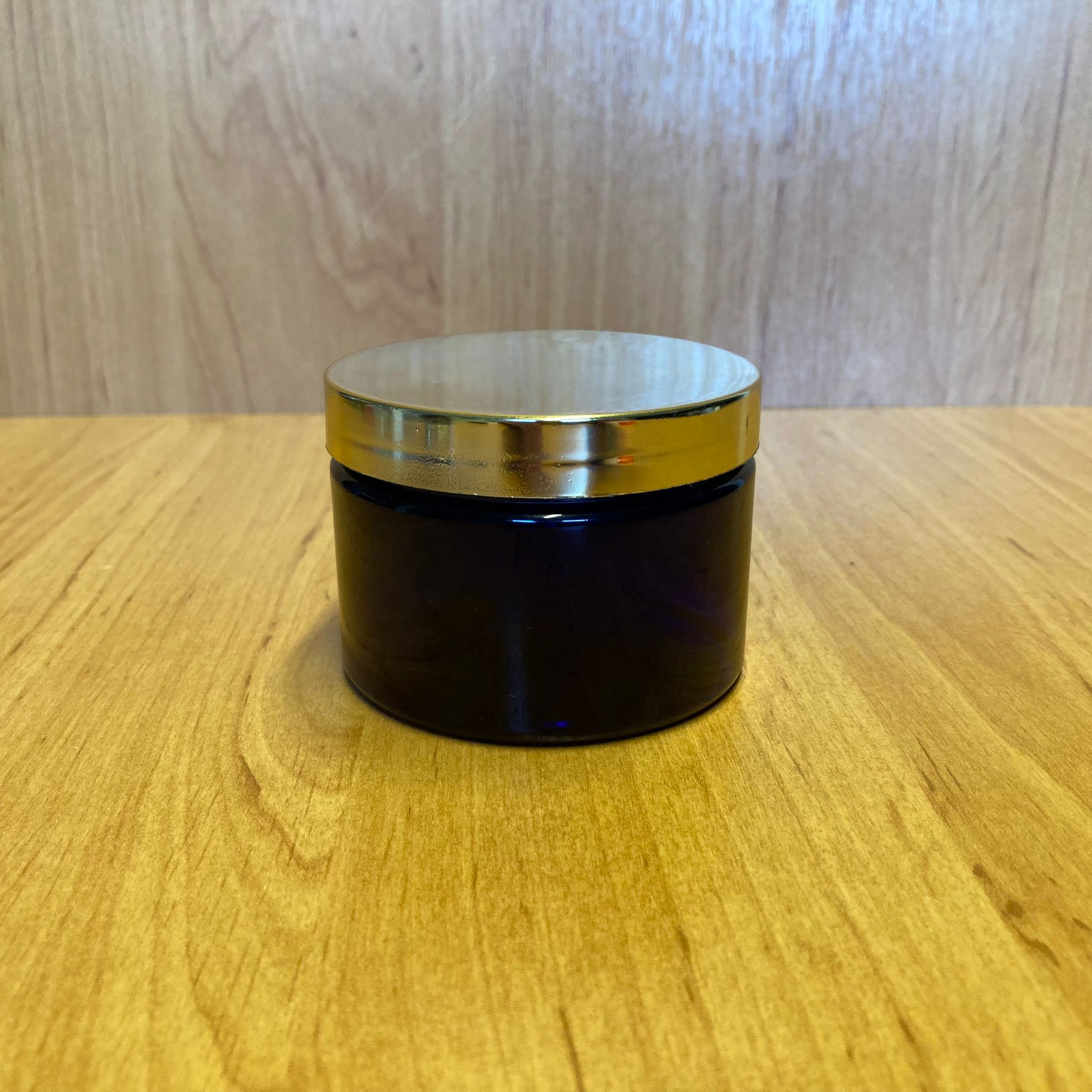 150 Cc Mavi Sert Plastik Kavanoz - Gold Kapaklı - 150 Ml Plastik Krem Kavanozu