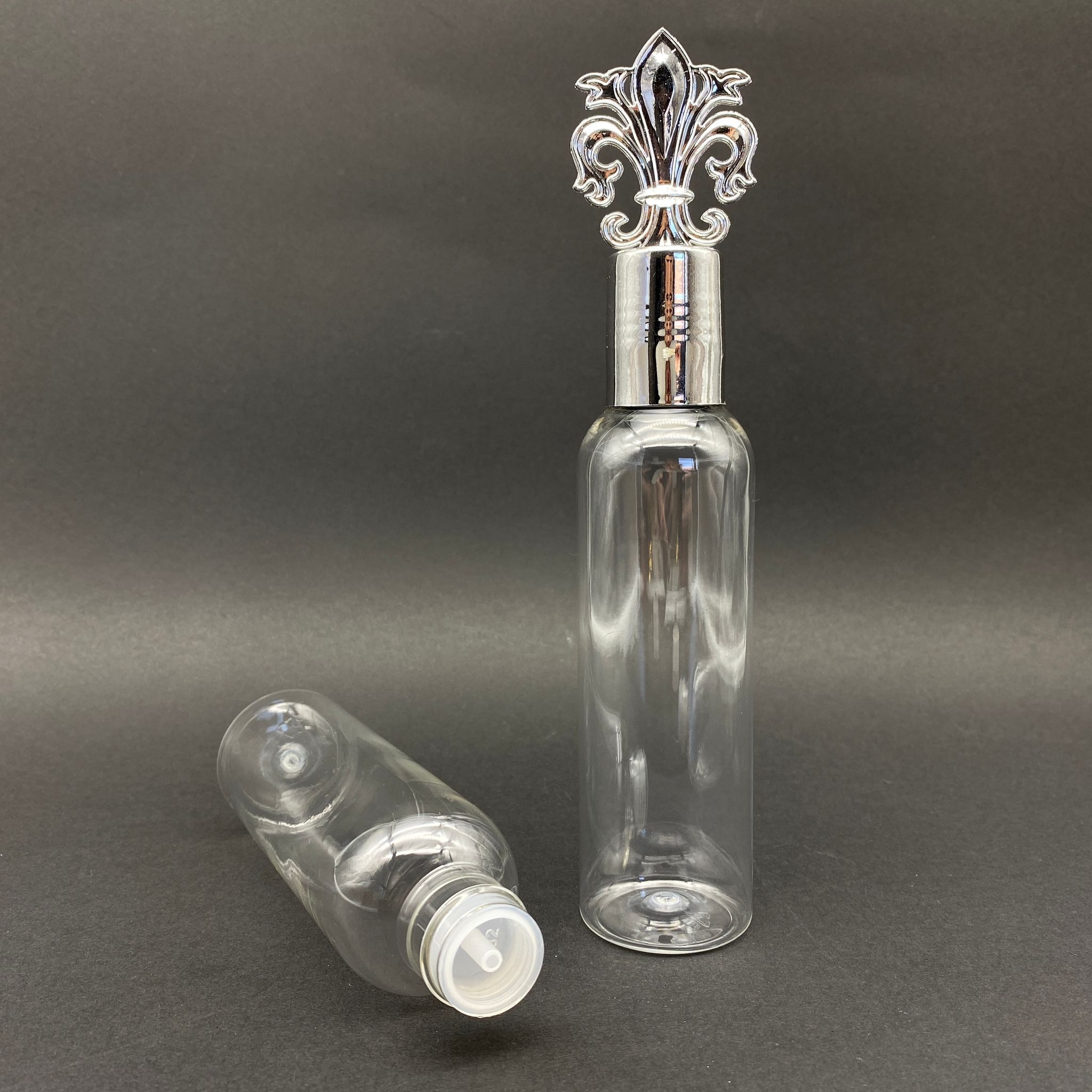 150 Cc Pet Şişe - Gümüş Osmanlı Kapaklı - Kolonya Tıpalı - 150 Ml Plastik Kolonya Şişesi