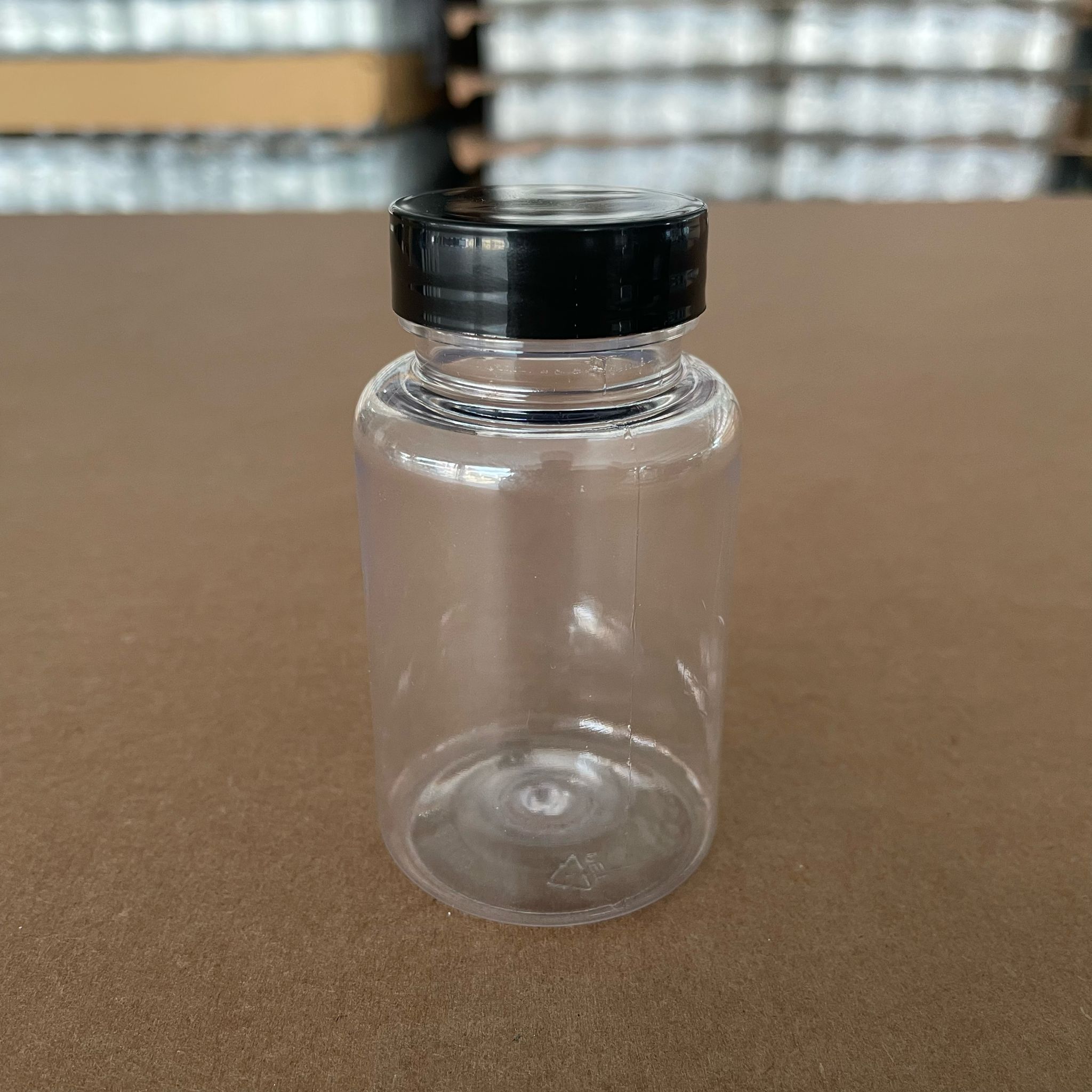 150 Cc Şeffaf Pet Tablet Şişesi - Siyah Kapaklı - 150 Ml Kapsül Kutusu - İlaç Şişesi - Medikal Hap Şişesi - Farmasötik Kavanoz