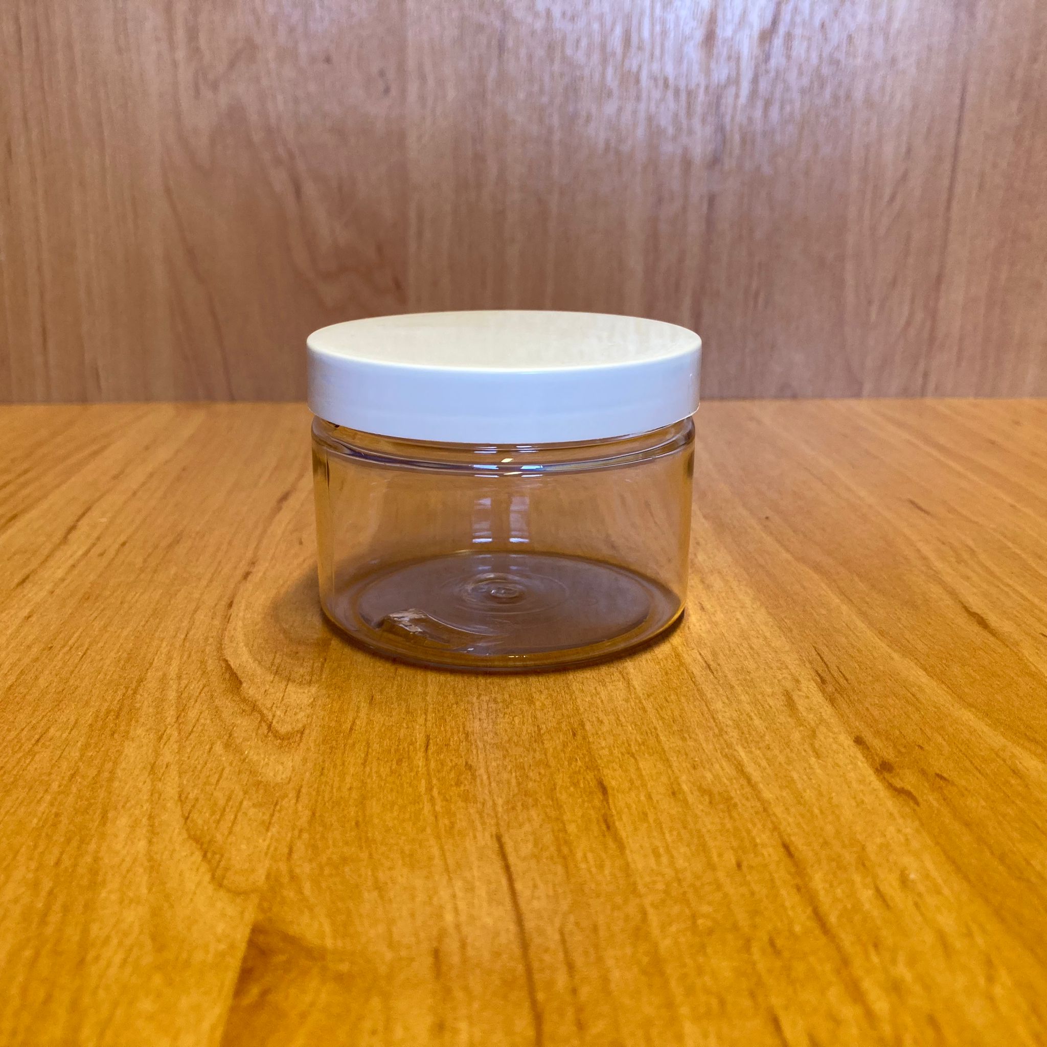 150 Cc Şeffaf Sert Plastik Kavanoz - Beyaz Kapaklı - 150 Ml Plastik Krem Kavanozu