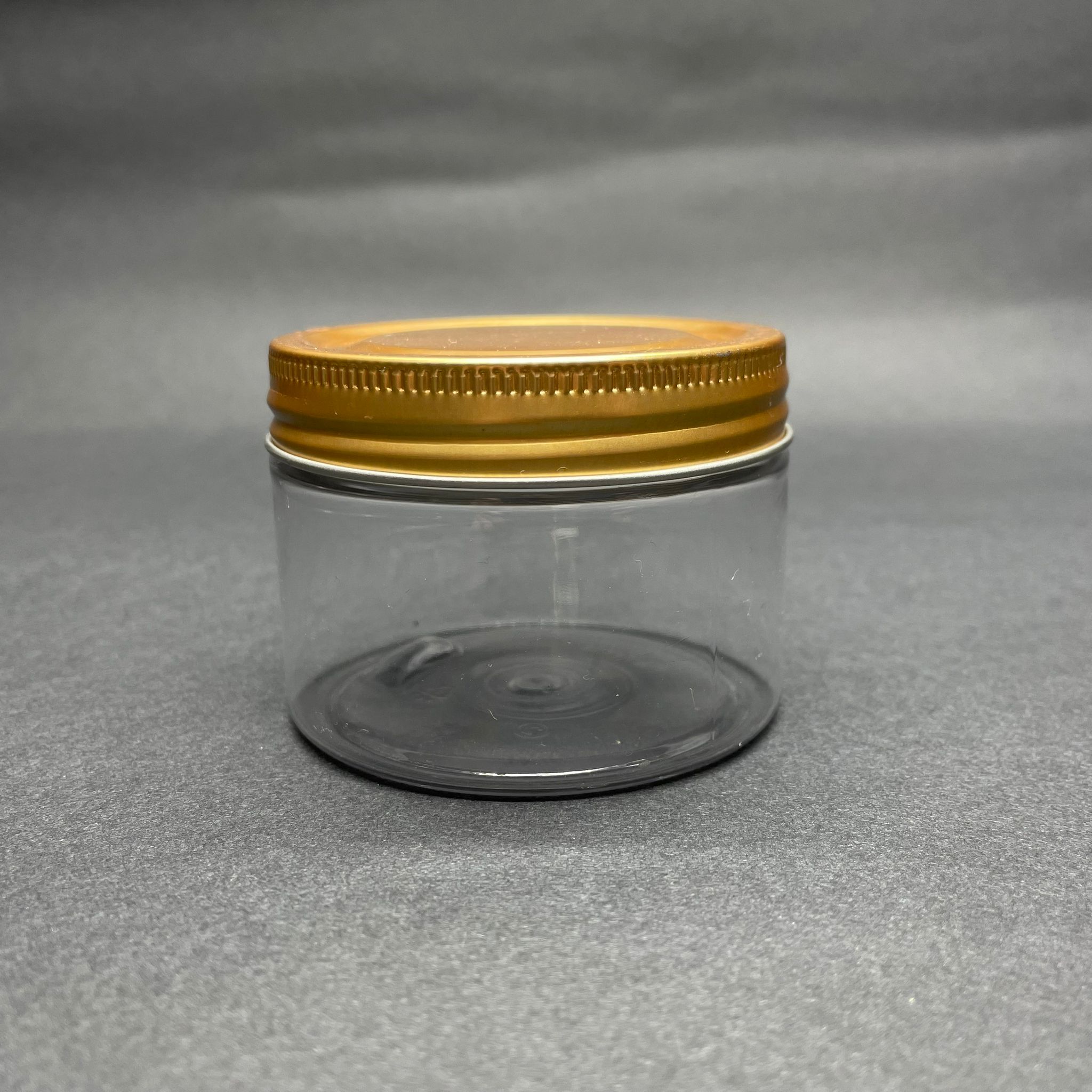 150 Cc Şeffaf Sert Plastik Kavanoz - Gold Metal Kapaklı - 150 Ml Metal Kapaklı Plastik Kavanoz - Kozmetik Kavanoz, Gıda Kavanozu Ve Krem Kavanozu Olarak Kullanabilirsiniz