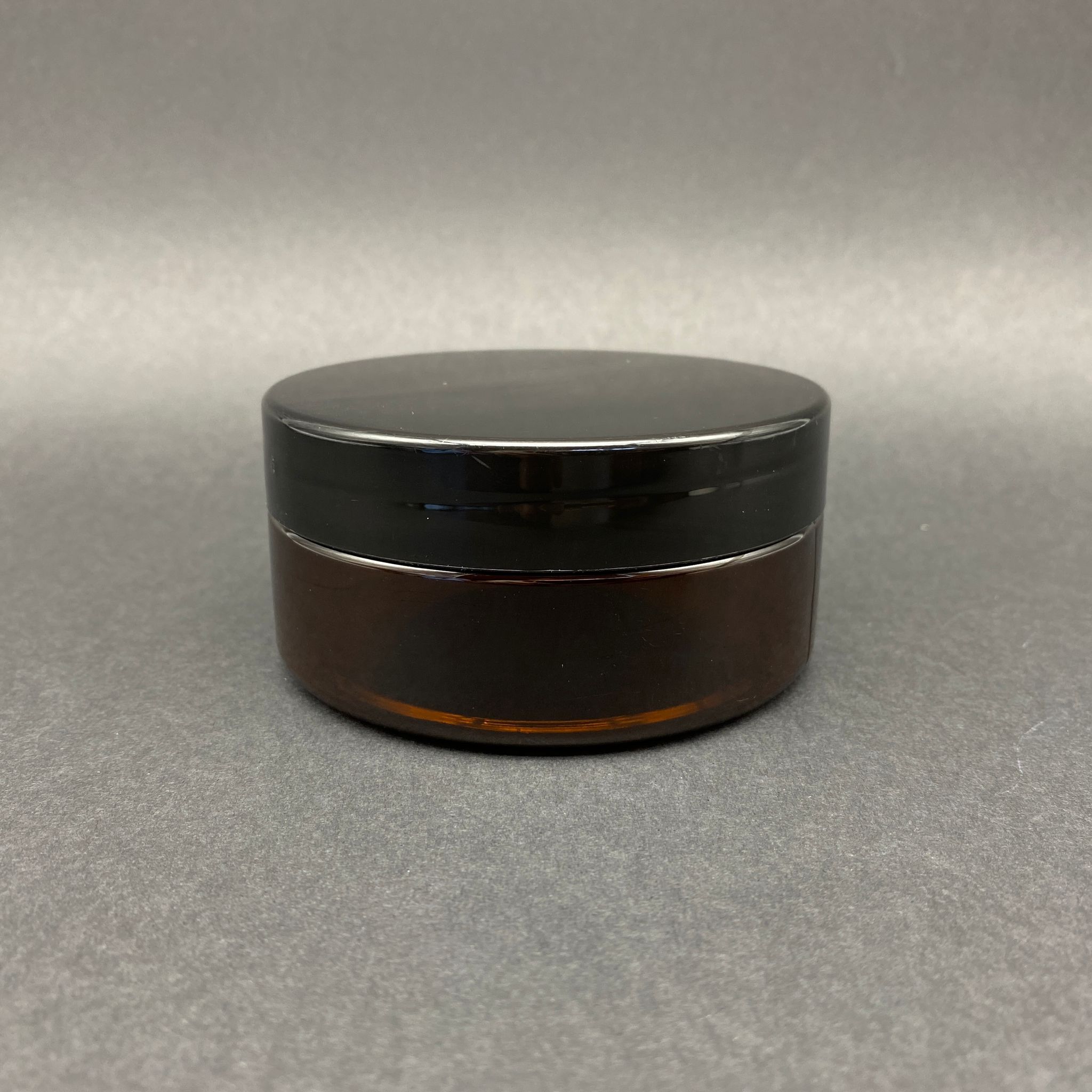 150 Cc Sert Plastik Amber Kavanoz - Siyah Kapaklı  - 150 Ml Kahverengi Kavanoz