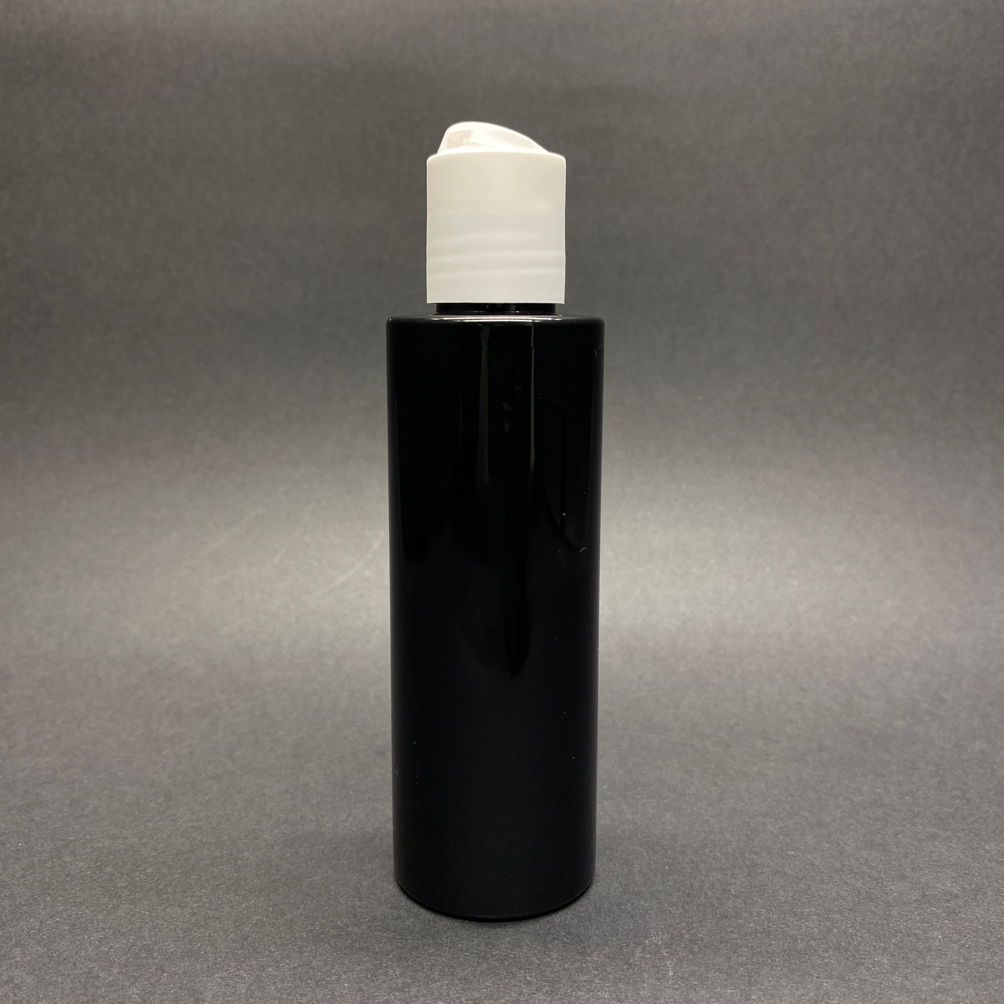 150 Cc Siyah Pet Şişe - Beyaz Disktop Kapaklı - 150 Ml Plastik Akıtıcılı Şampuan Şişesi