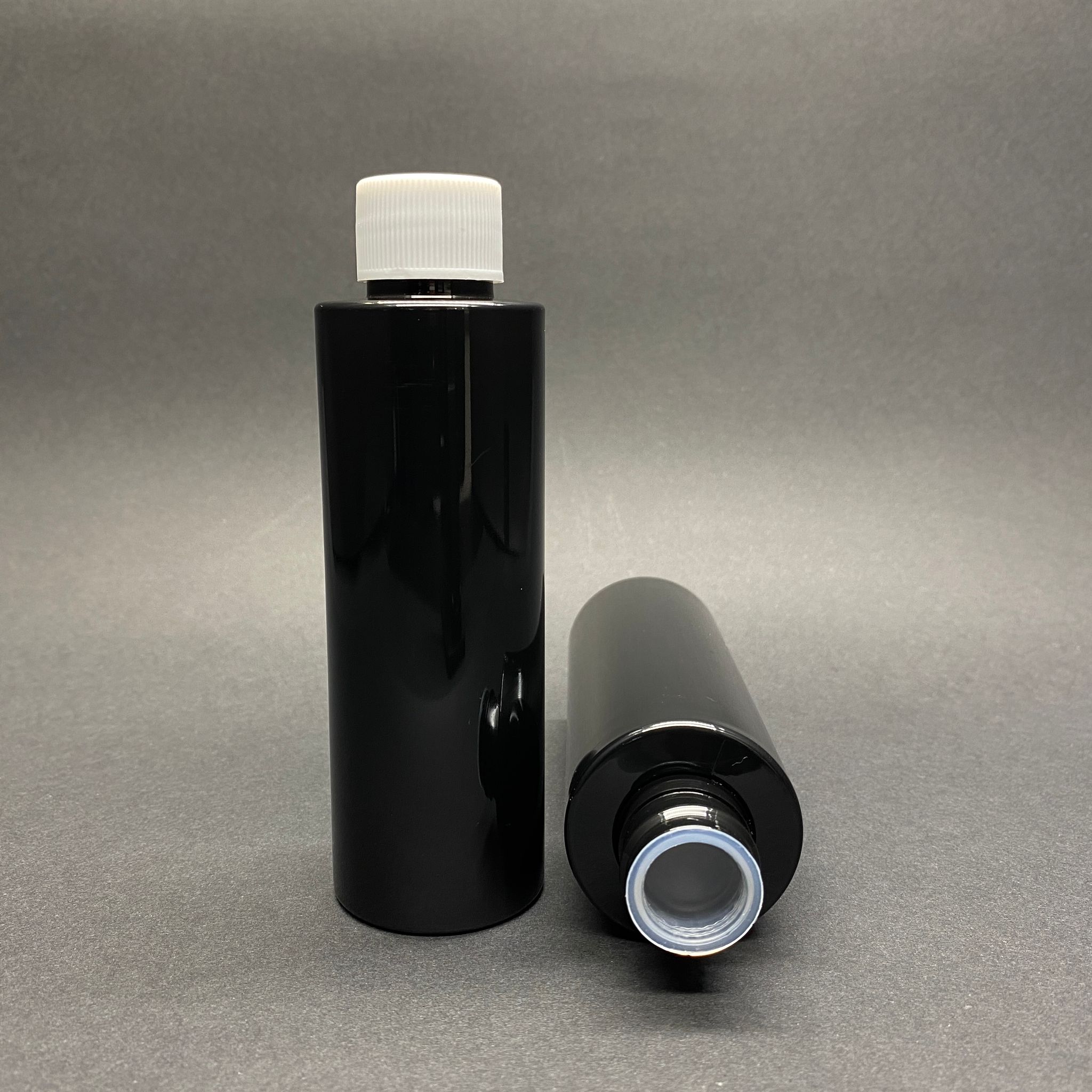 150 Cc Siyah Pet Şişe - Beyaz Kapak + Kör Tıpa - 150 Ml Kapaklı Plastik Şişe