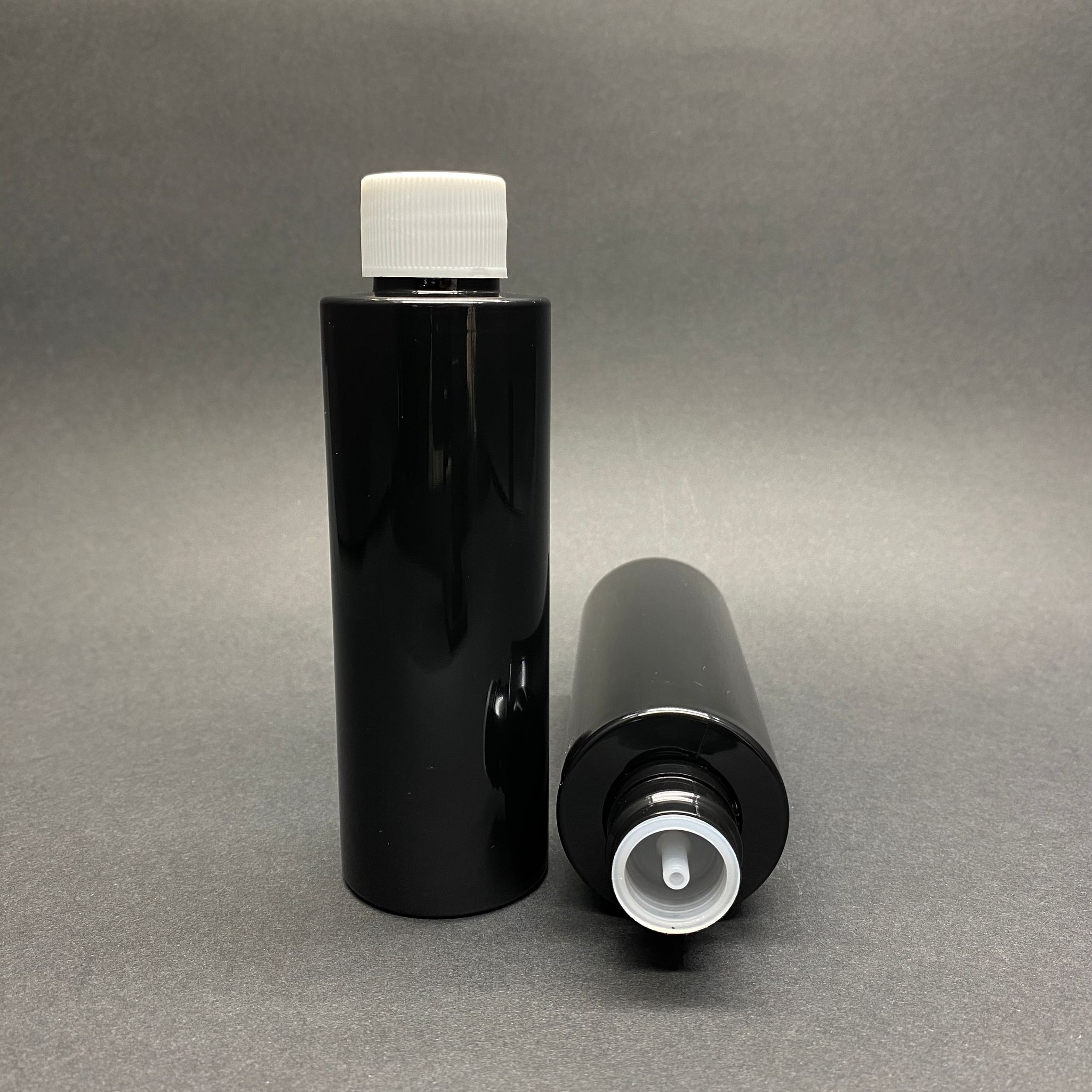 150 Cc Siyah Pet Şişe - Beyaz Kapaklı + Kolonya Tıpalı - 150 Ml Kapaklı Plastik Şişe