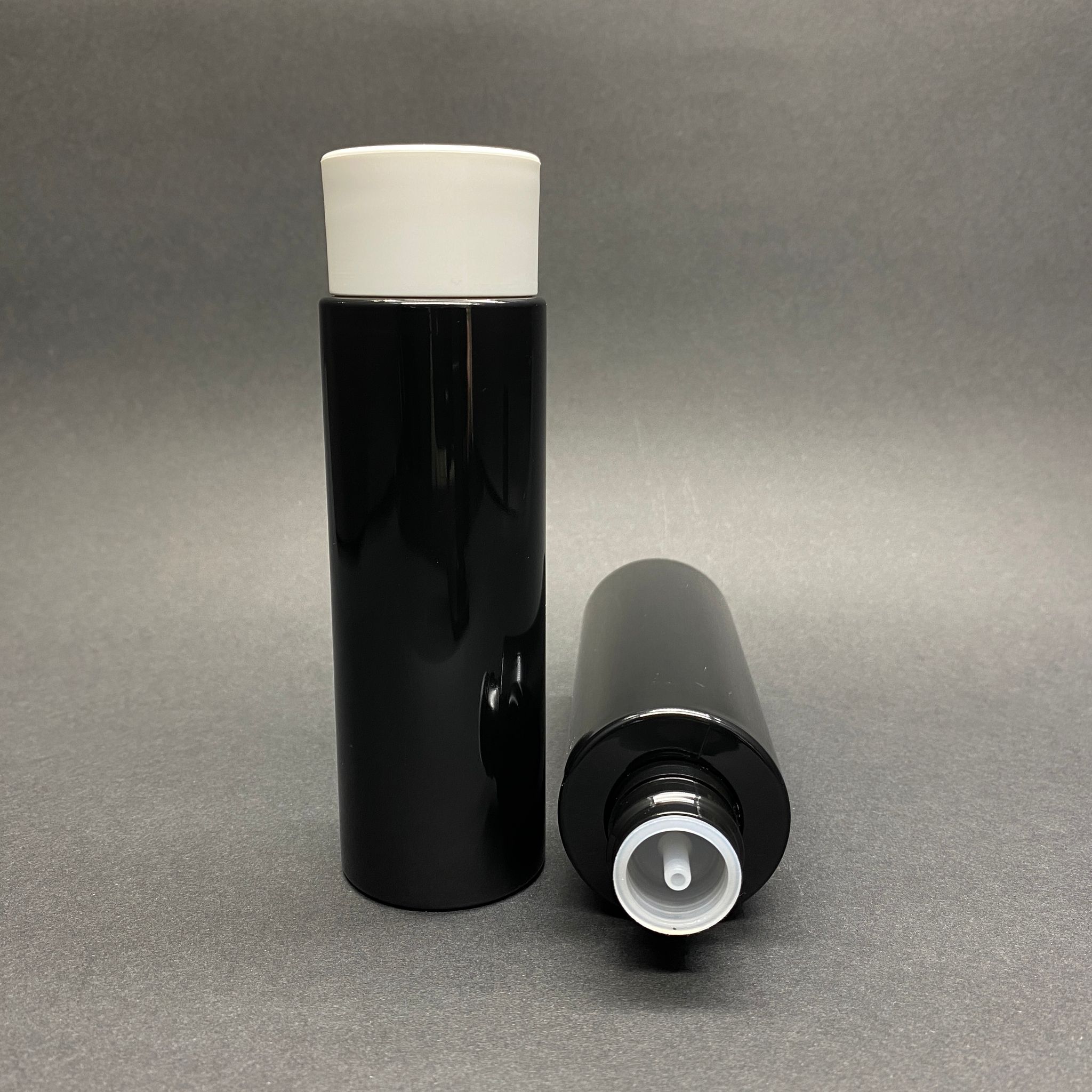 150 Cc Siyah Pet Şişe - Beyaz Kolonya Kapaklı - Kolonya Tıpalı - 150 Ml Plastik Kolonya Şişesi