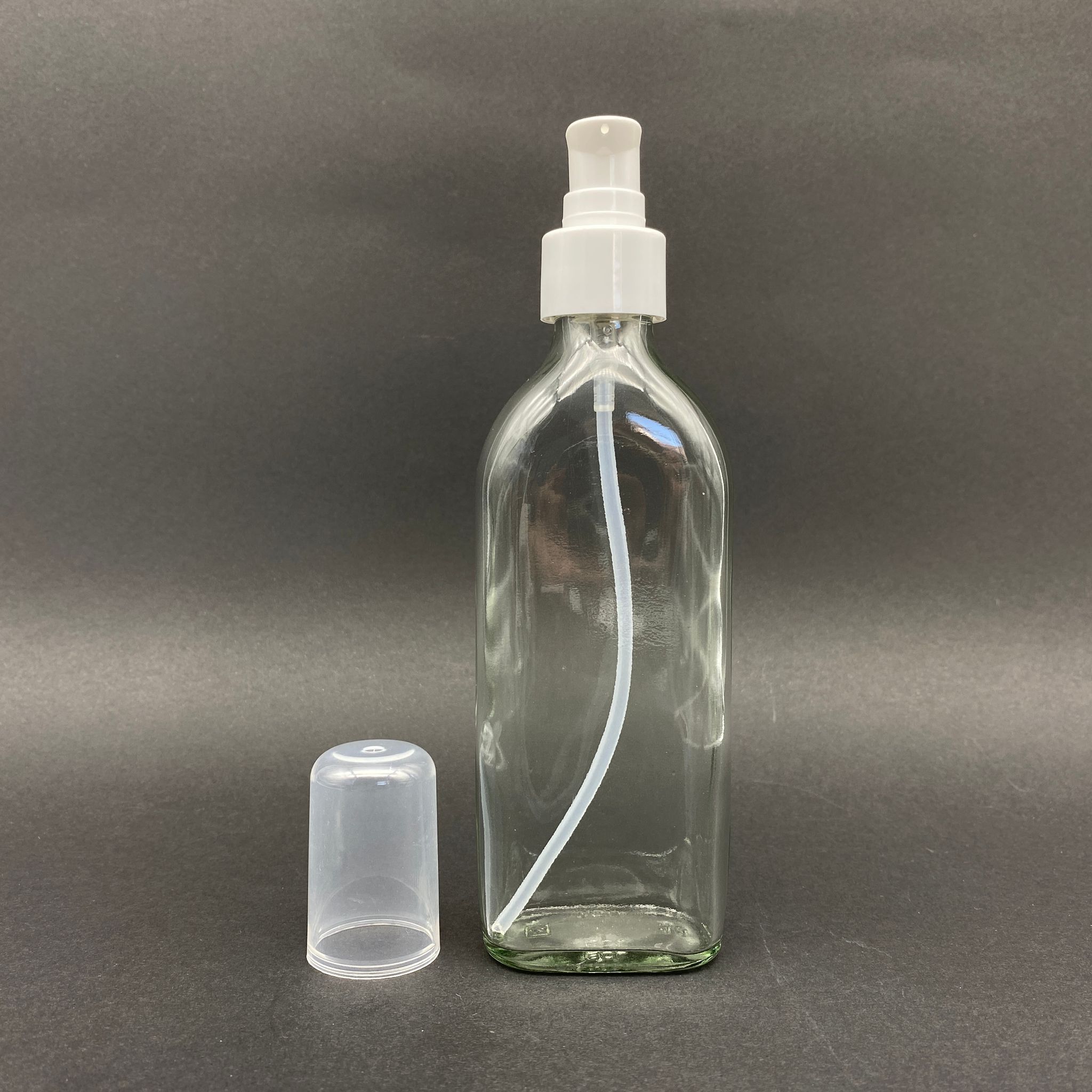 150 Cc Yassı Cam Şişe - Beyaz Losyon Pompalı - 150 Ml Losyon Pompalı Yassı Cam Şişe