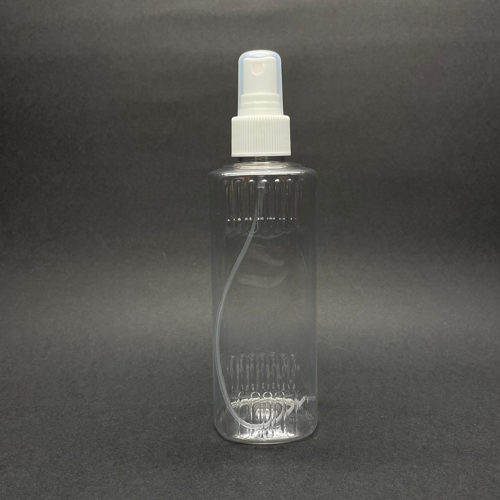 150 Cc Yassı Üstü Tırtıklı Pet Şişe - Beyaz Spreyli  - 150 Ml Plastik Spreyli Kolonya Şişesi