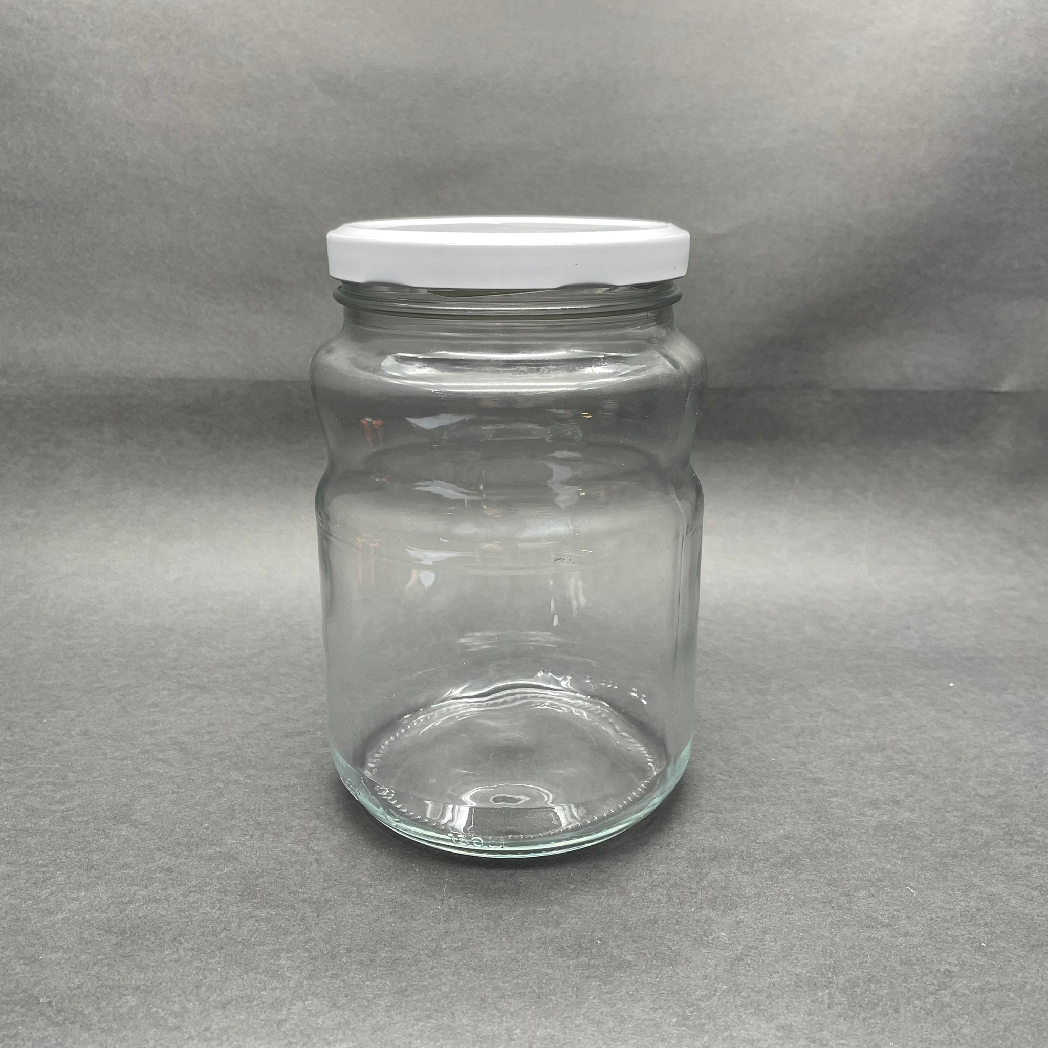 1500 Cc Boğumlu Cam Kavanoz - Beyaz Kapaklı - 1500 Ml Varen Kavanoz Metal Kapaklı