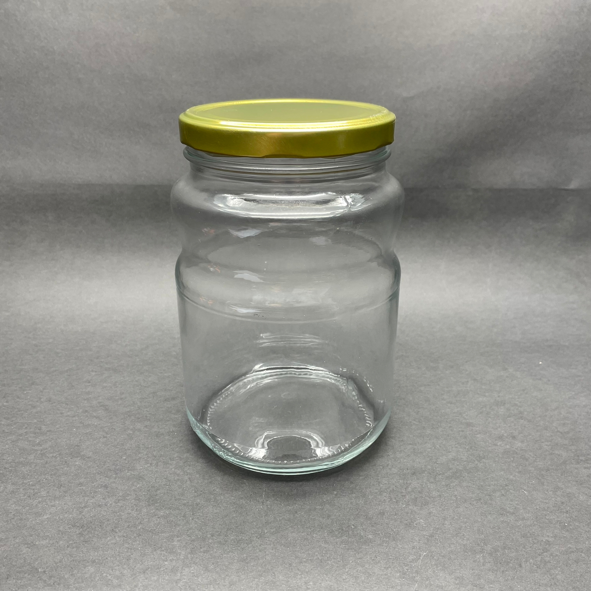 1500 Cc Boğumlu Cam Kavanoz - Gold Kapaklı - 1500 Ml Varen Kavanoz Metal Kapaklı