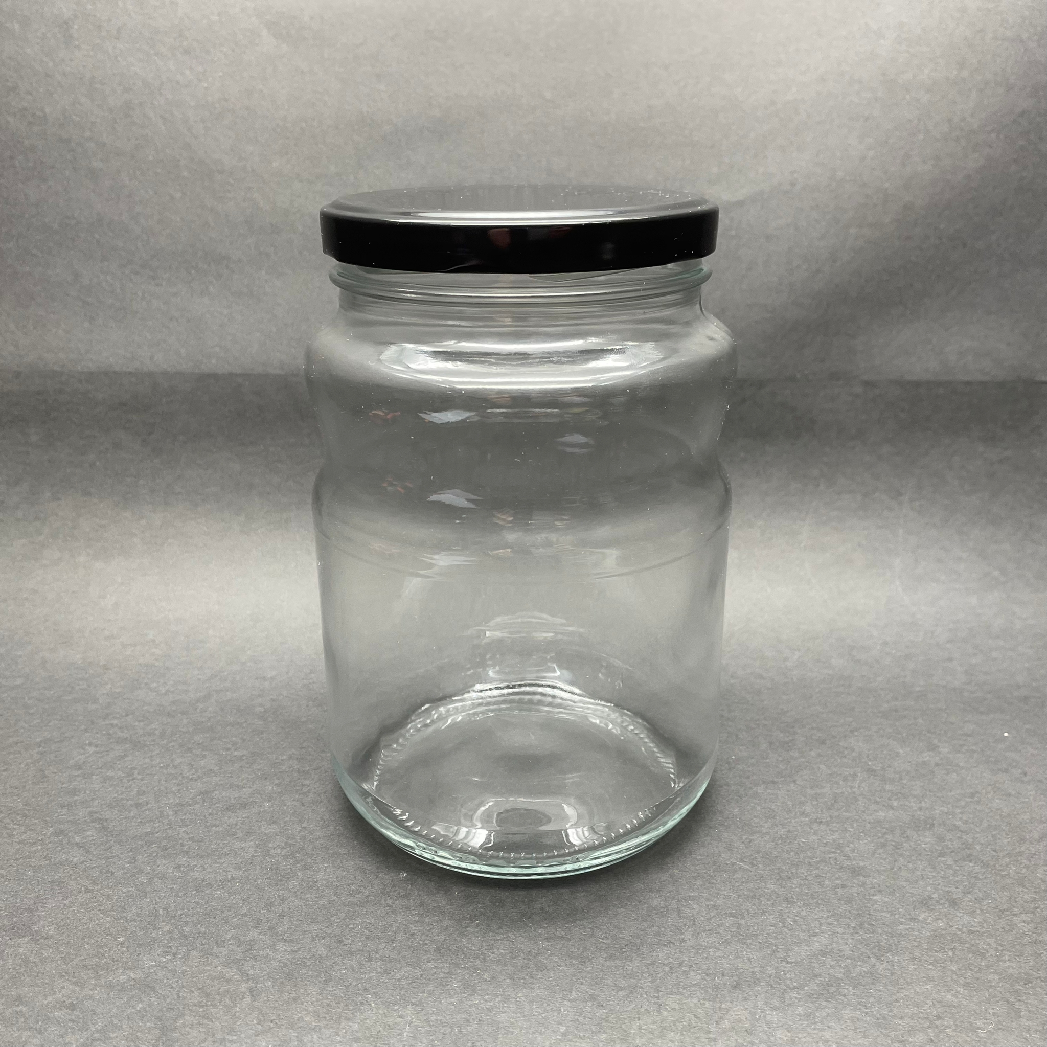 1500 Cc Boğumlu Cam Kavanoz - Siyah Kapaklı - 1500 Ml Varen Kavanoz Metal Kapaklı