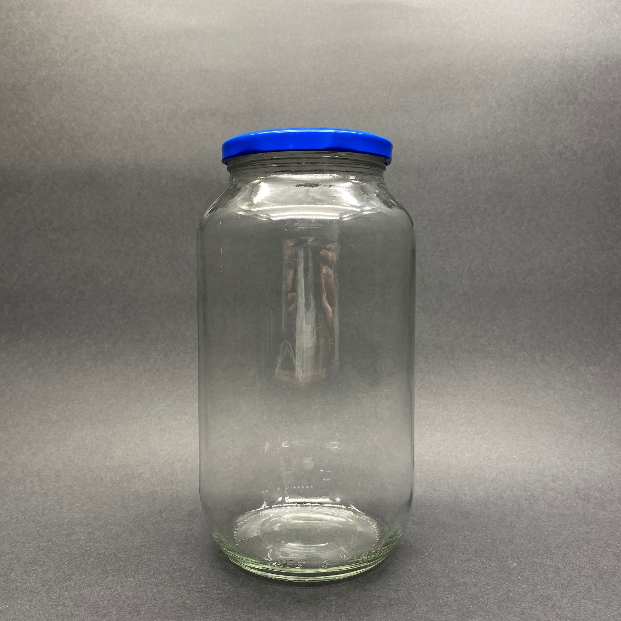 1500 Cc Cam Kavanoz - Koyu Mavi Kapaklı - 1500 Ml Cam Kavanoz