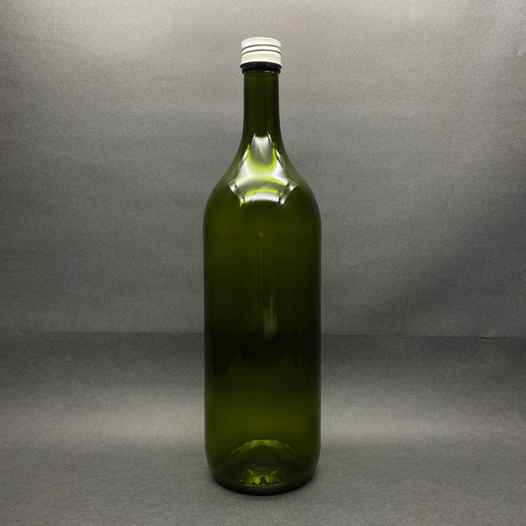 1500 Cc Yeşil Cam Şişe - Gümüş Metal Alüminyum Kapaklı - 1500 Ml Yağ Şişesi - Sirke Şişesi - 1,5 Litre Cam Şişe