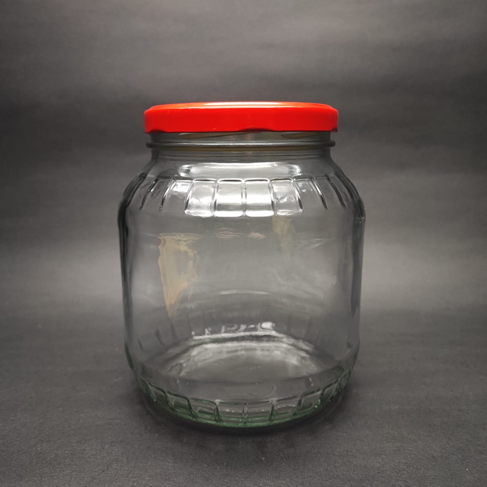 1700 Cc Fasit Cam Kavanoz - Kırmızı Metal Kapaklı - 1700 Ml Fasit Cam Kavanoz