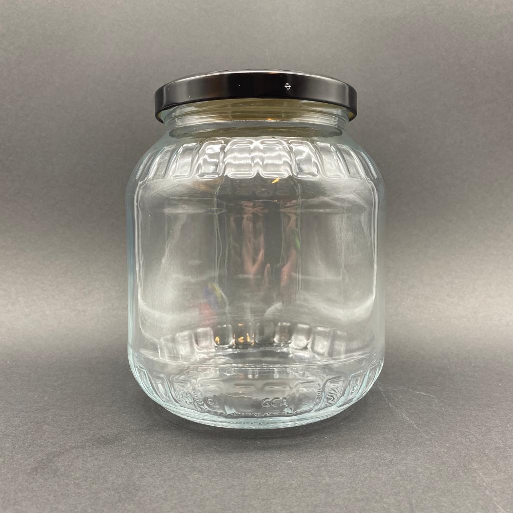 1700 Cc Fasit Cam Kavanoz - Siyah Metal Kapaklı - 1700 Ml Fasit Cam Kavanoz - Turşu Ve Zeytin Kurumunda Kullanılabilir