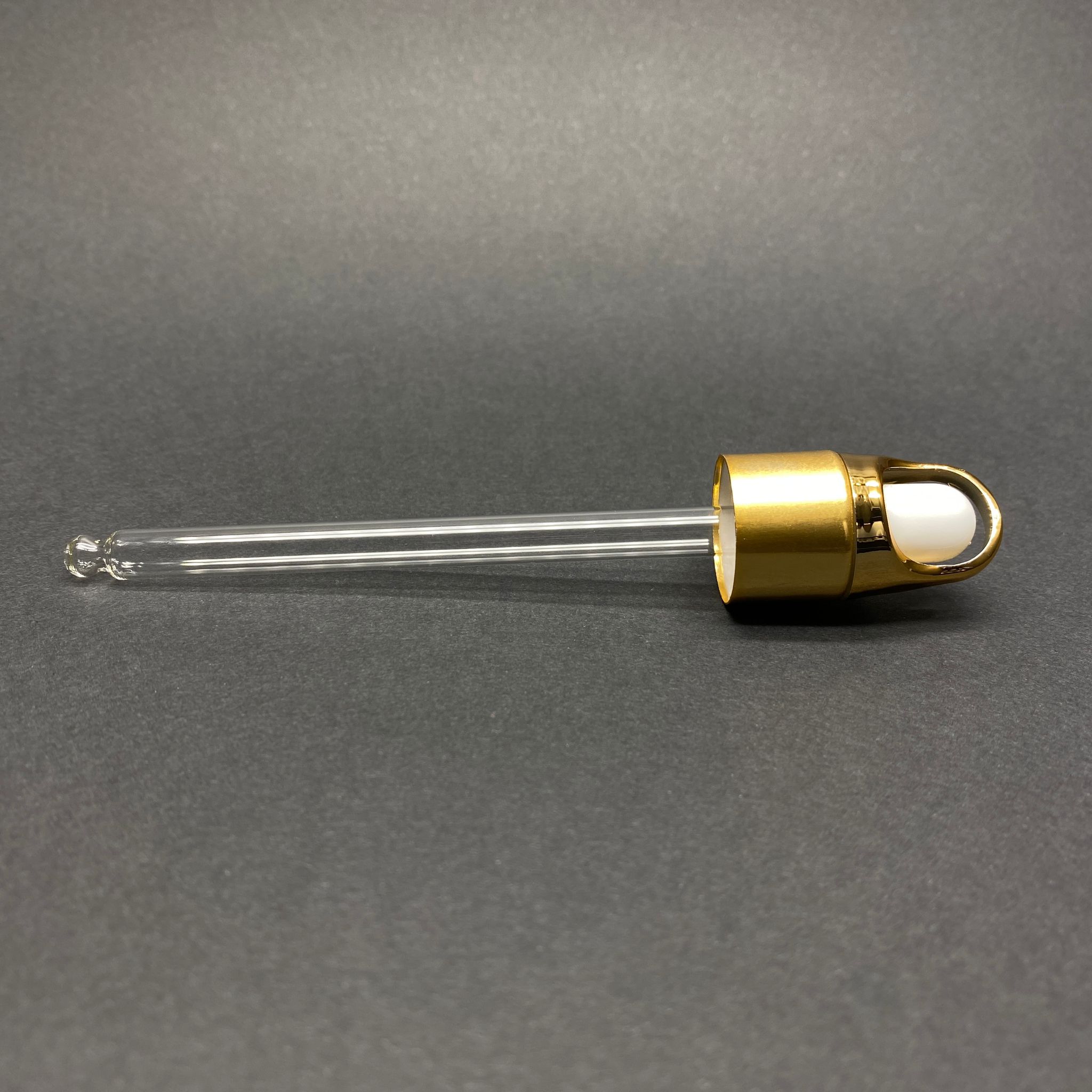 18 Mm Flower - Çiçek Sepeti Model Cam Damlalık Takım - Parlak Beyaz Emzik+ Gold Metal Kapak + Cam Pipet - 100 Cc Dropper Şişe İçin