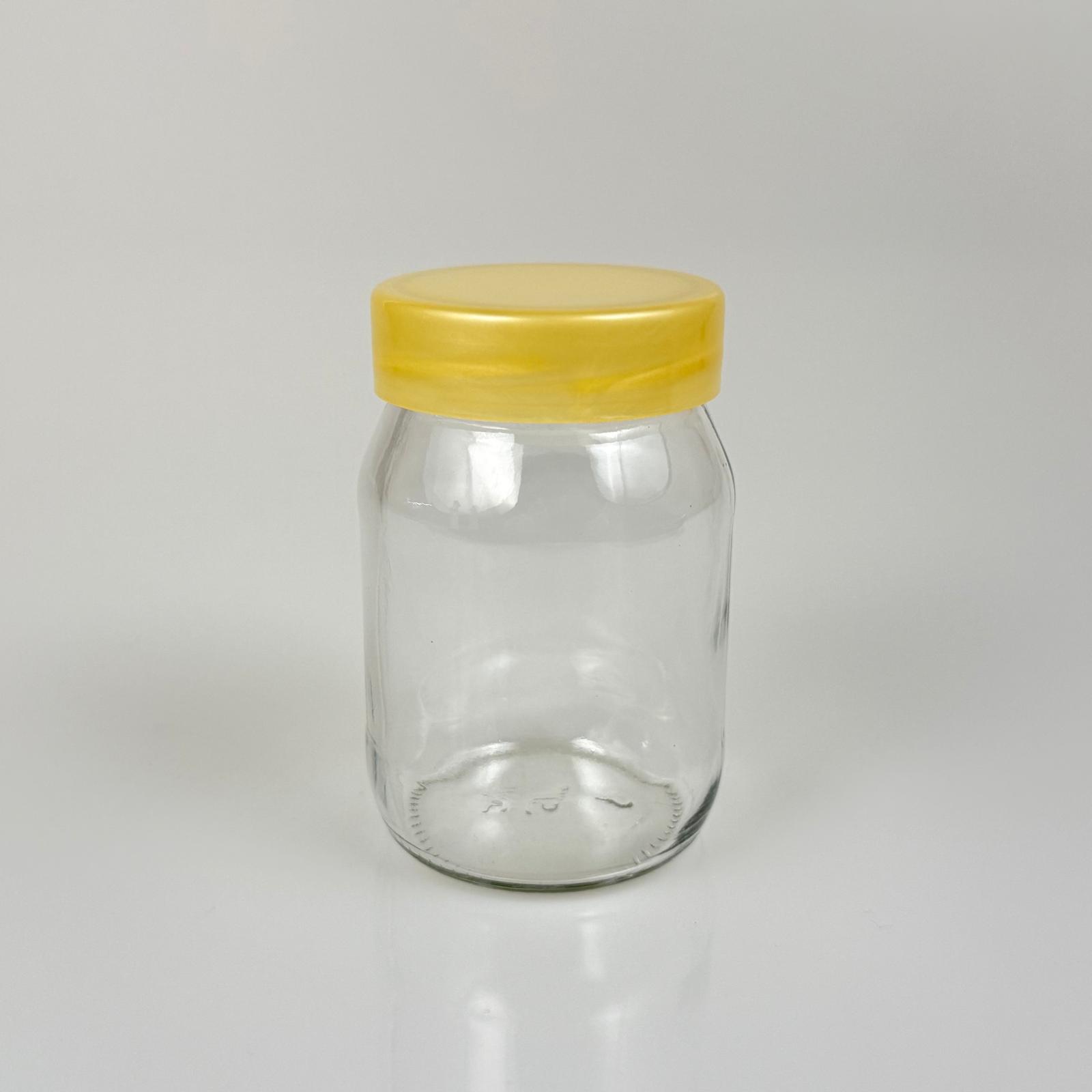190 Cc Cam Kavanoz + Gold Plastik Kapak - 190 Ml Plastik Kapaklı Cam Kavanoz