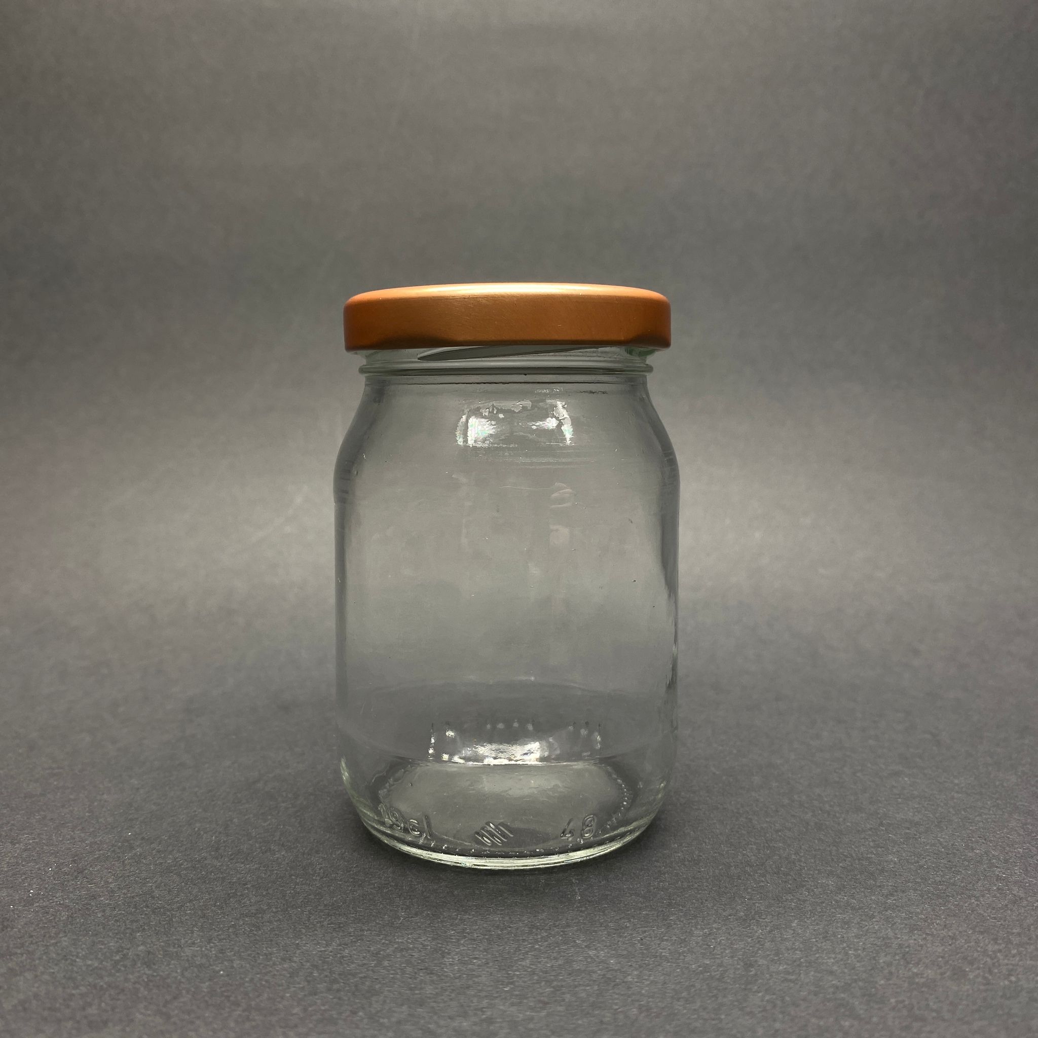 190 Cc Kavanoz - Bronz Metal Kapaklı - 190 Ml Cam Kavanoz