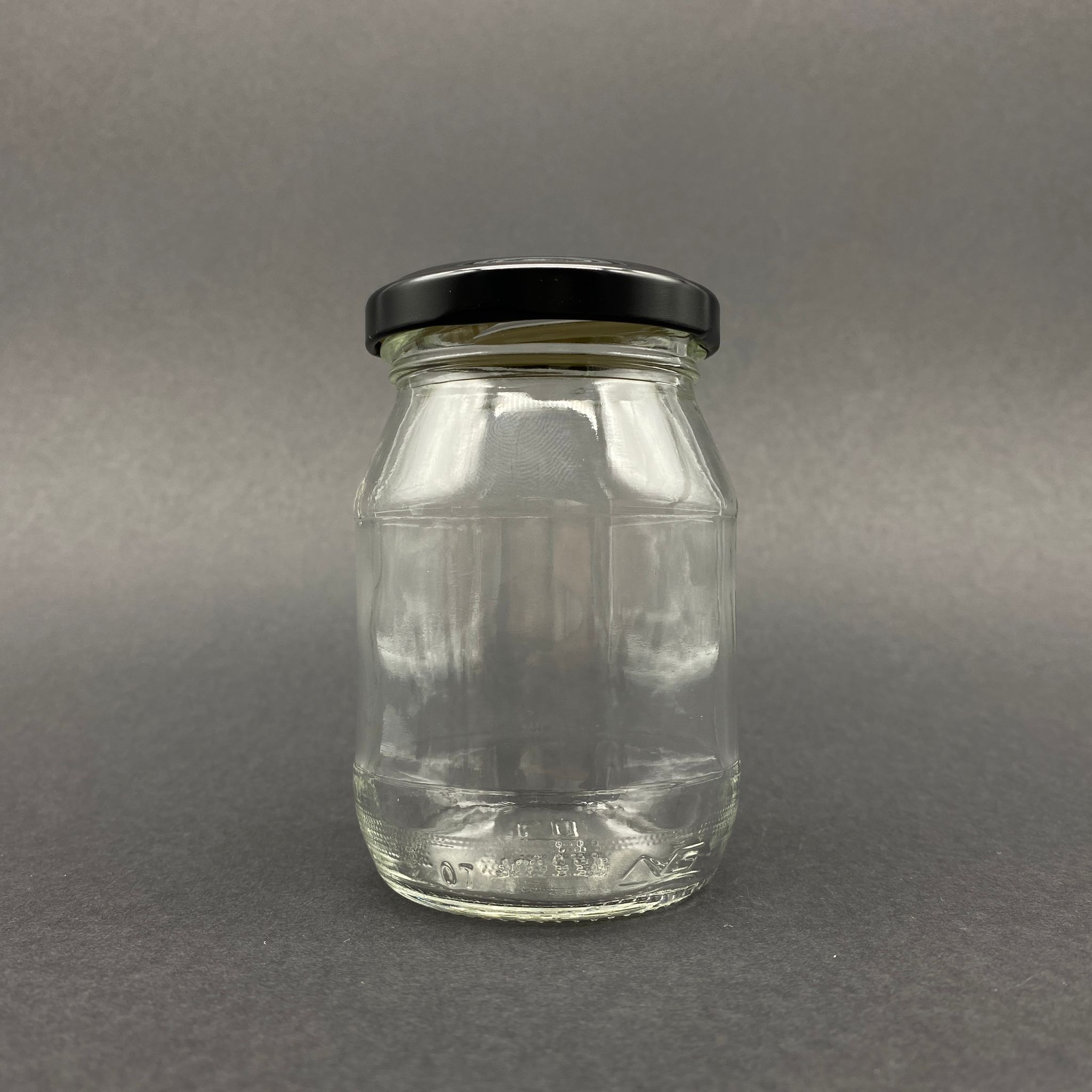 190 Cc Kavanoz - Siyah Metal Kapaklı - 190 Ml Cam Kavanoz
