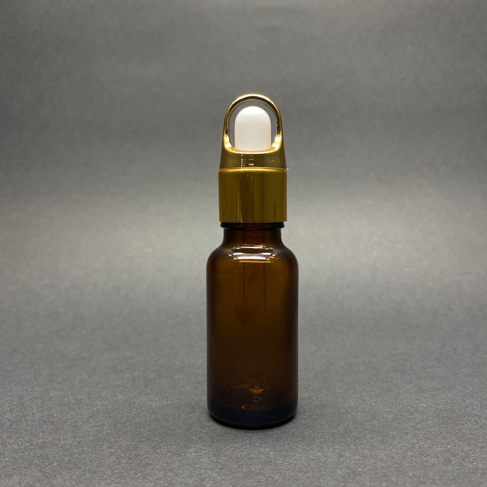 20 Cc Amber Cam Damlalıklı Şişe - Beyaz Emzik - Gold Flower Sepet Model Metalik Kapak - 20 Ml Cam Damlalıklı Şişe