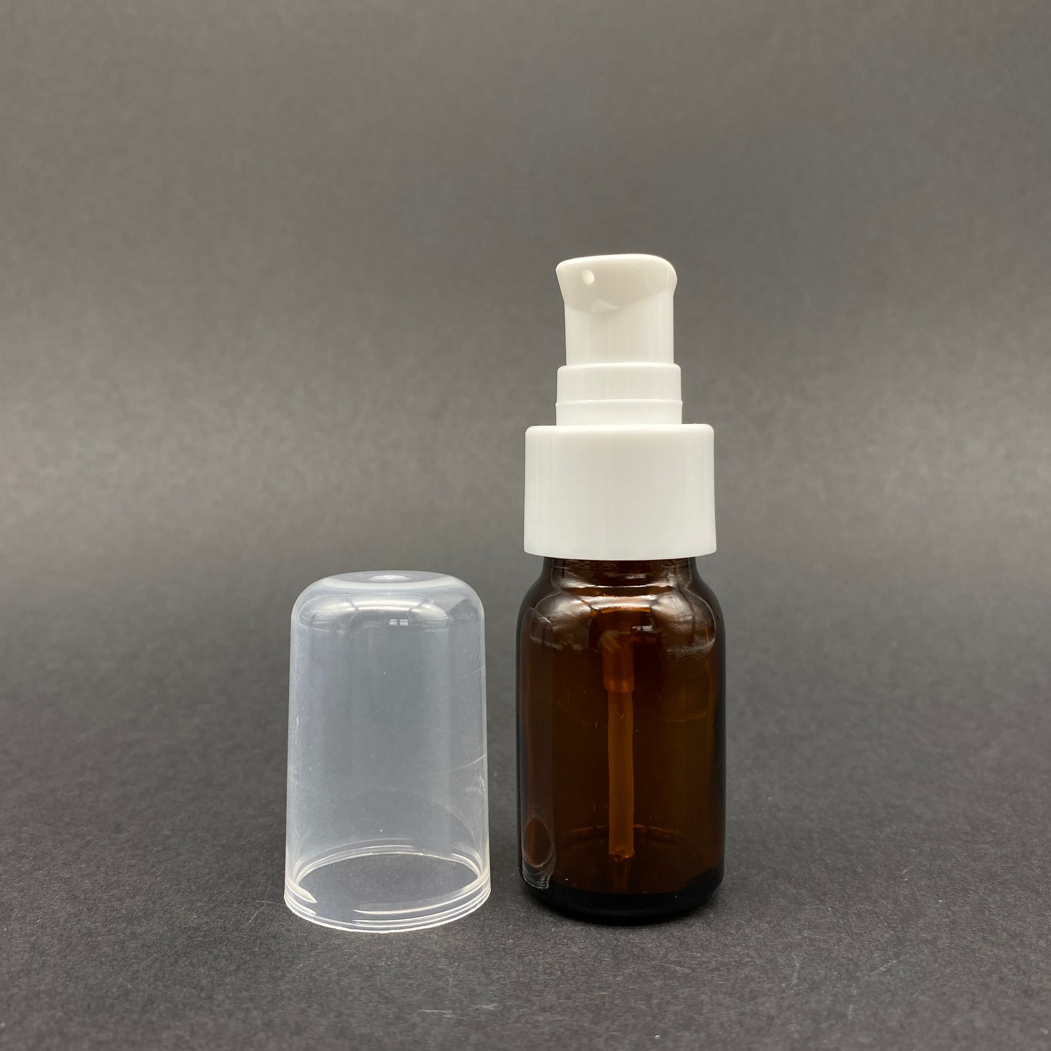 20 Cc Amber Cam Şişe - Beyaz Losyon Pompalı  - 20 Ml Kahverengi Pompalı Cam Şişe (Yoğun Kıvamlı Sıvılarda Tıkanmaz)
