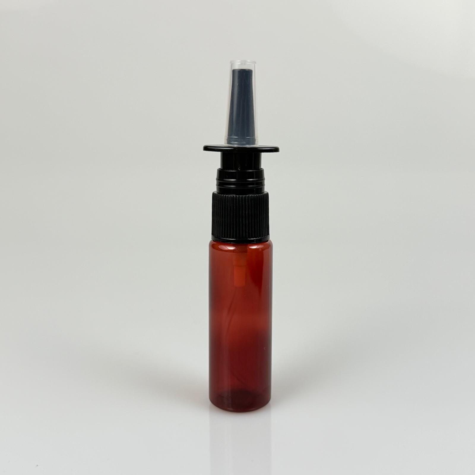 20 Cc Amber Pet Şişe- Siyah Nazal Burun Spreyli 20 Ml Plastik Şişe
