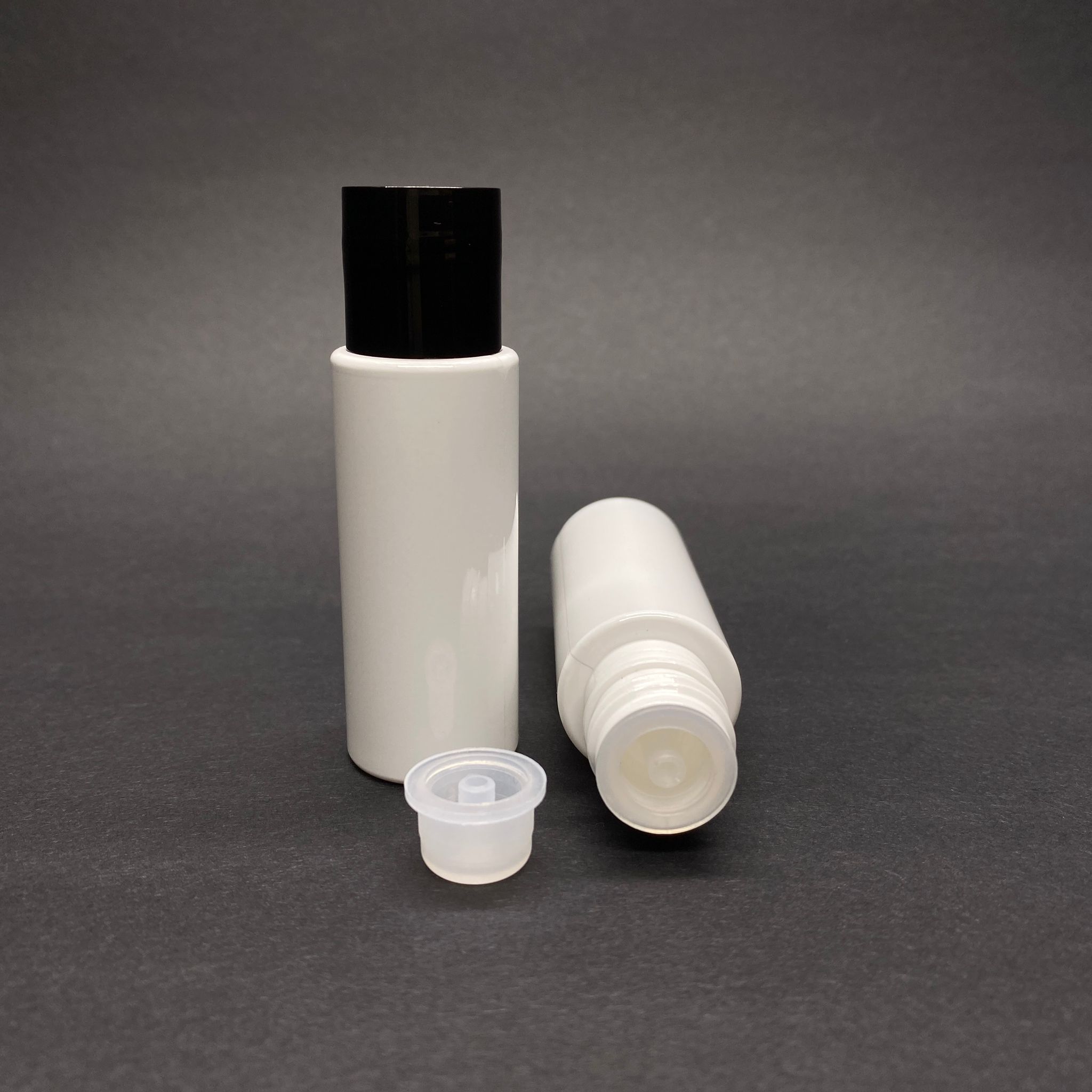 20 Cc Beyaz İçten Damlalıklı Pet Şişe - Siyah Kapaklı Kolonya Tıpalı  - 20 Ml Pet Şişe