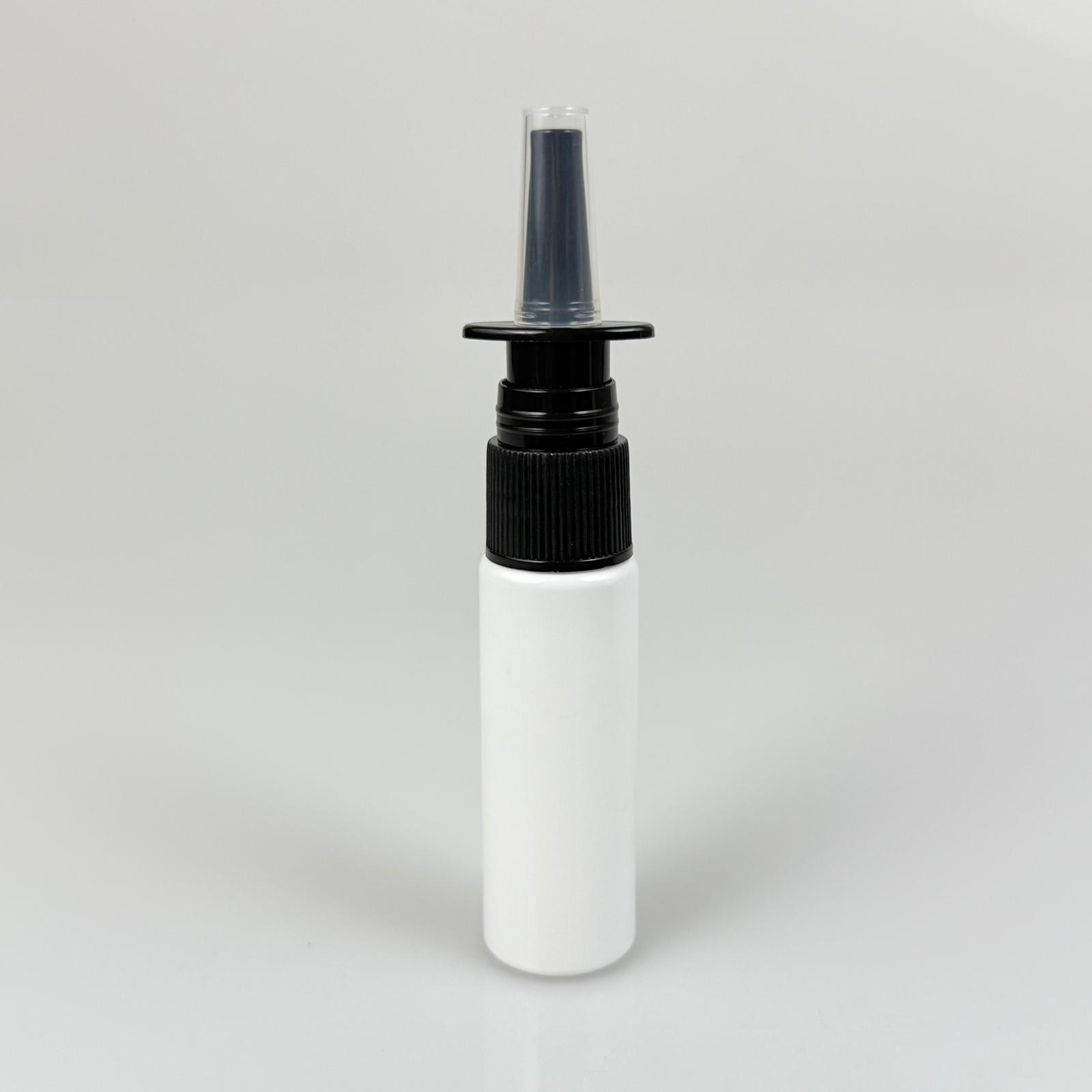 20 Cc Beyaz Pet Şişe- Siyah Nazal Burun Spreyli 20 Ml Plastik Şişe