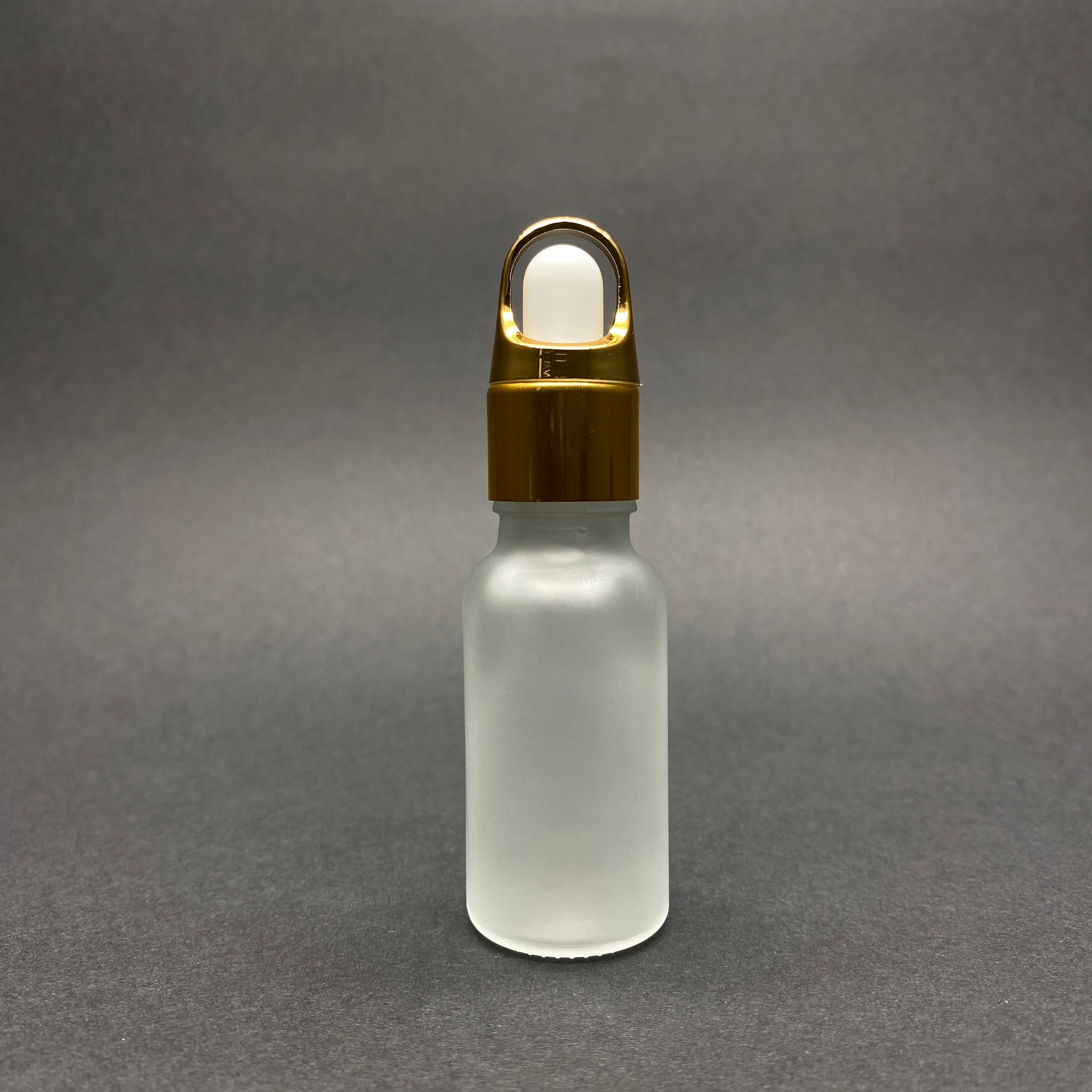 20 Cc Buzlu Cam Damlalıklı Şişe - Beyaz Emzik - Gold Flower Sepet Model Metalik Kapak - 20 Ml Cam Damlalıklı Şişe