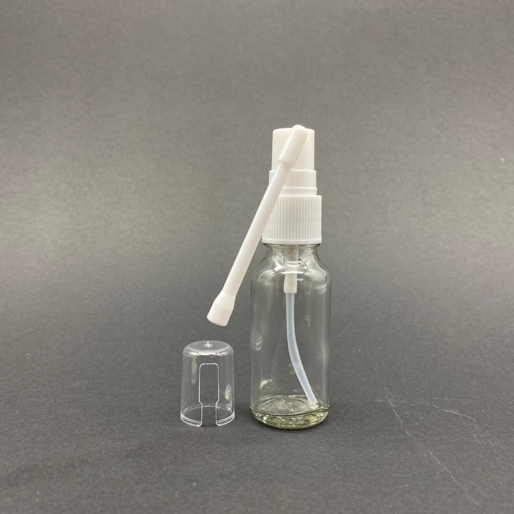 20 Cc Cam Şişe Beyaz Oral Spreyli Takım - 20 Ml Boğaz Spreyli Cam Şişe