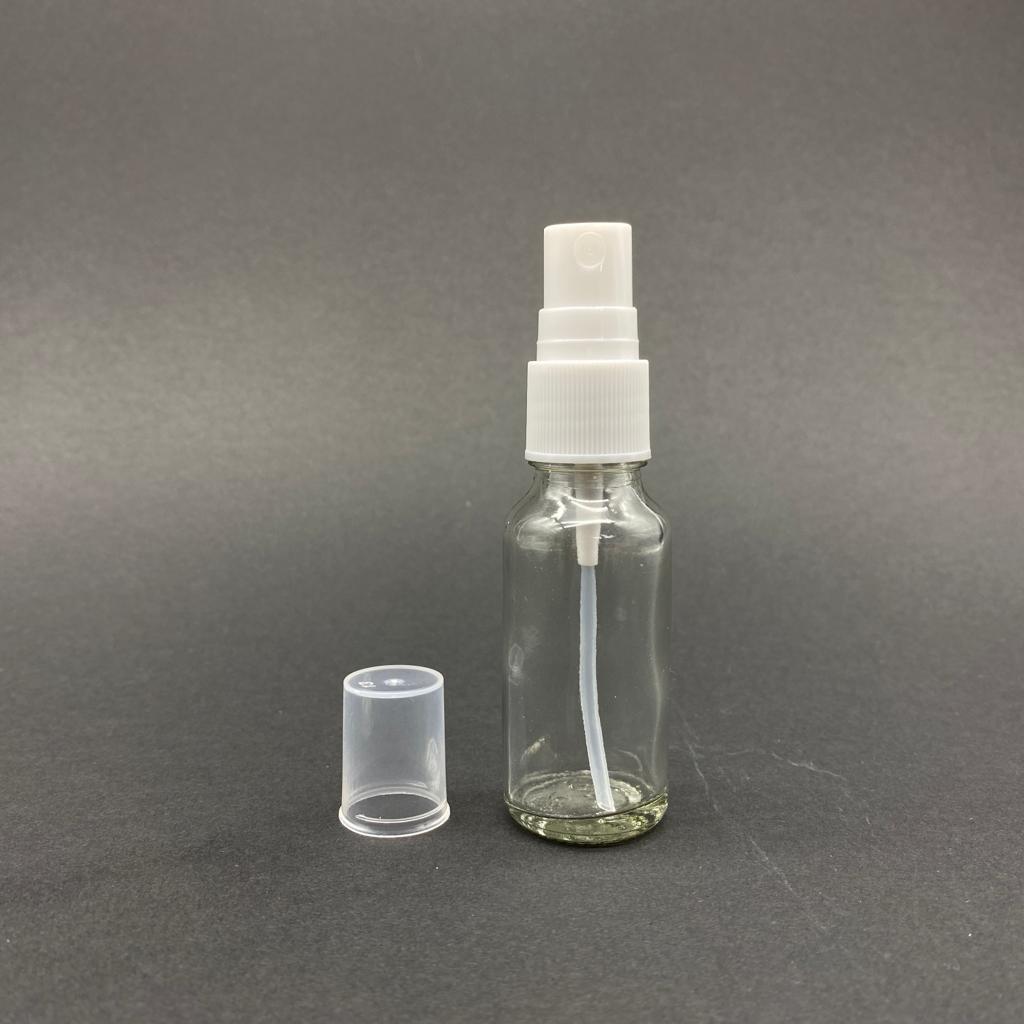 20 Cc Cam Şişe Beyaz Spreyli Takım - 20 Ml Spreyli Şişe