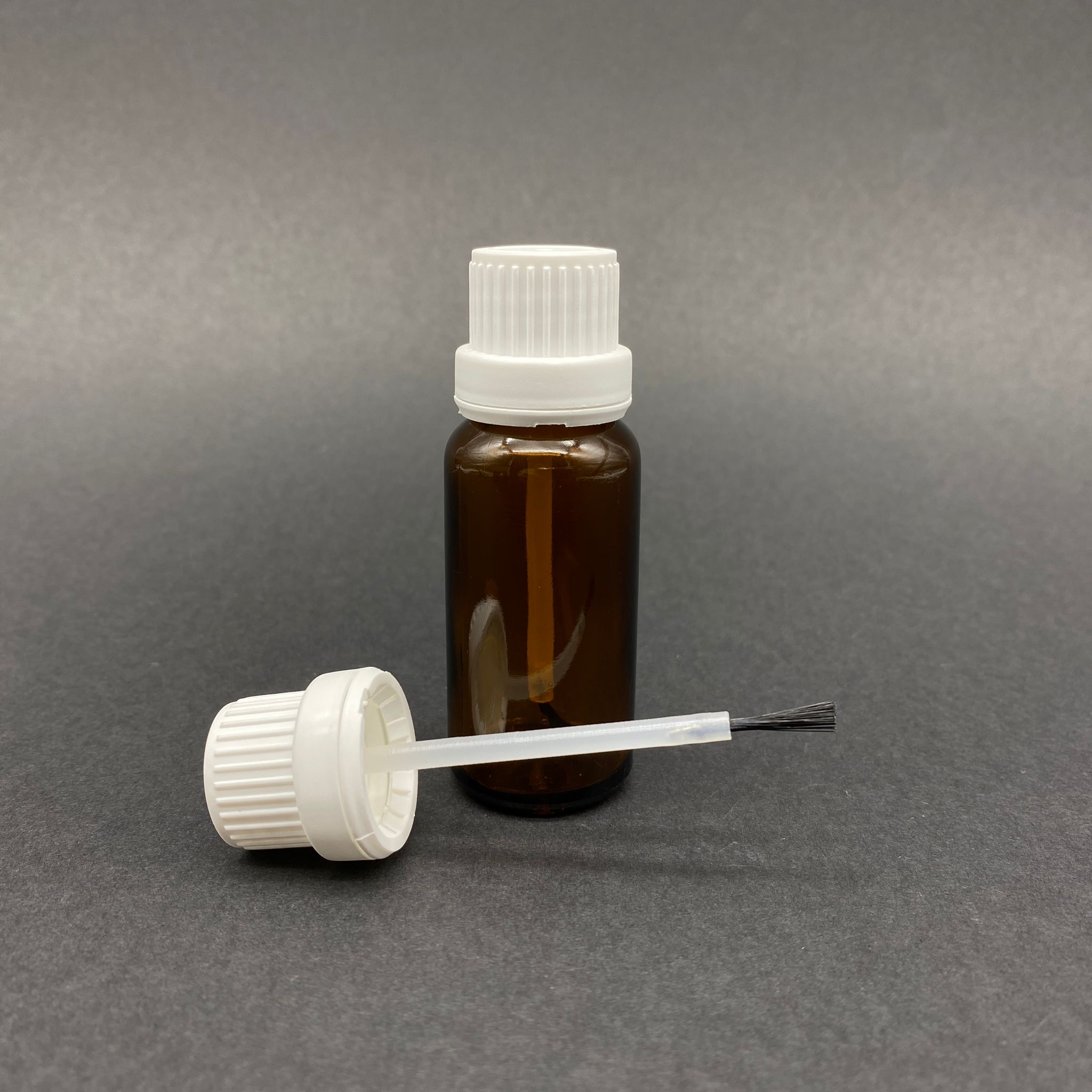 20 Cc Fırçalı Cam Şişe - Amber - 20 Ml Kilitli Kapaklı Fırçalı Cam Şişe