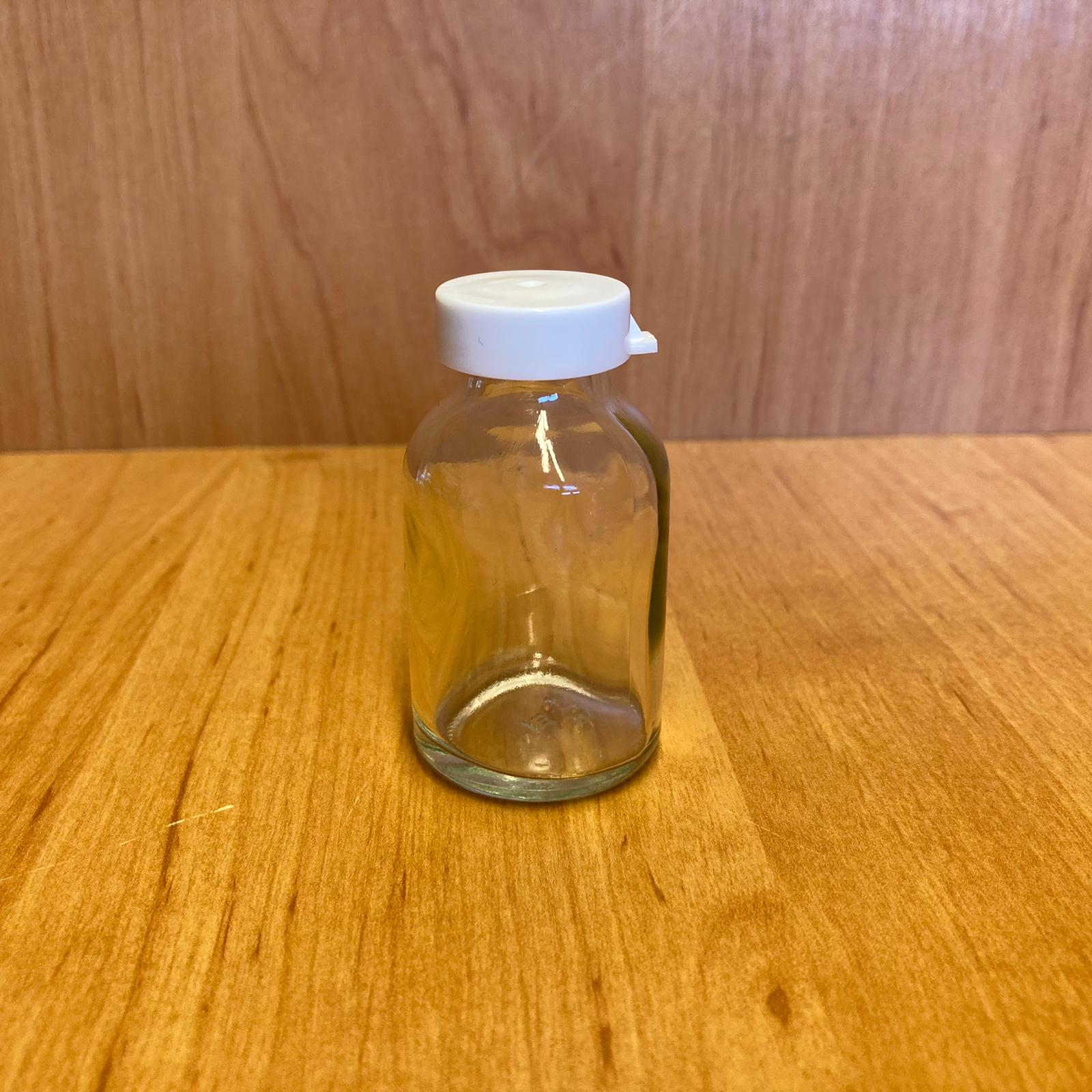 20 Cc Flakon Penisilin Şişesi - Beyaz Kapaklı - 20 Ml Kapaklı Cam Şişe - Sızdırmaz - Elle Kapanır