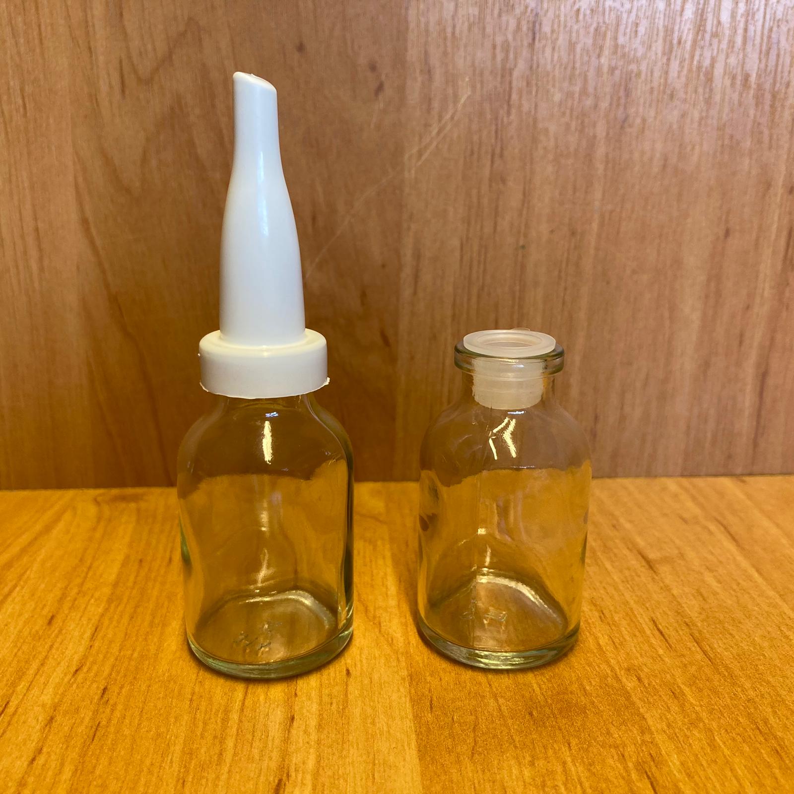 20 Cc Flakon Penisilin Şişesi - Beyaz Üstten Damlalıklı - Plastik Tıpalı - 20 Ml Damlalıklı Cam Şişe
