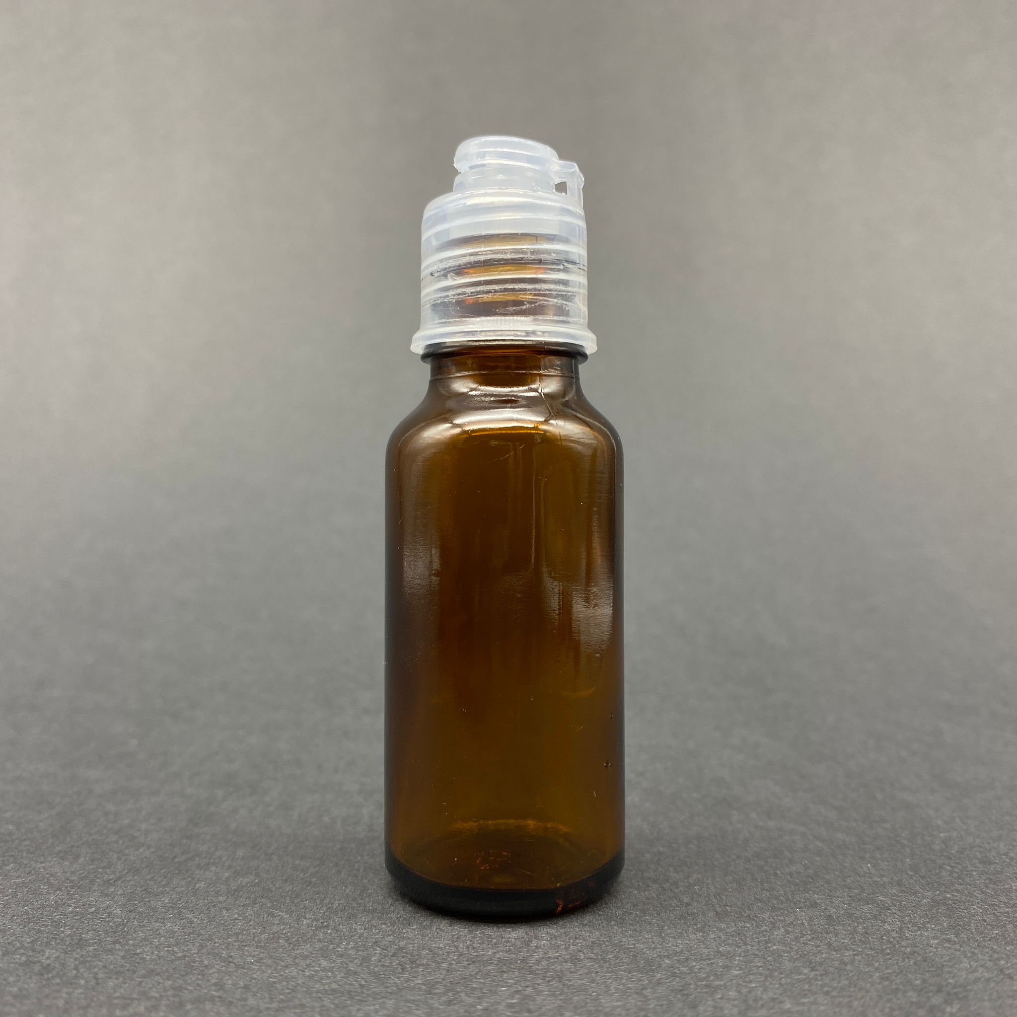 20 Cc Kahverengi Cam Şişe -  Akıtıcılı Fliptop Kapaklı - 20 Ml Amber Standart Cam Şişe